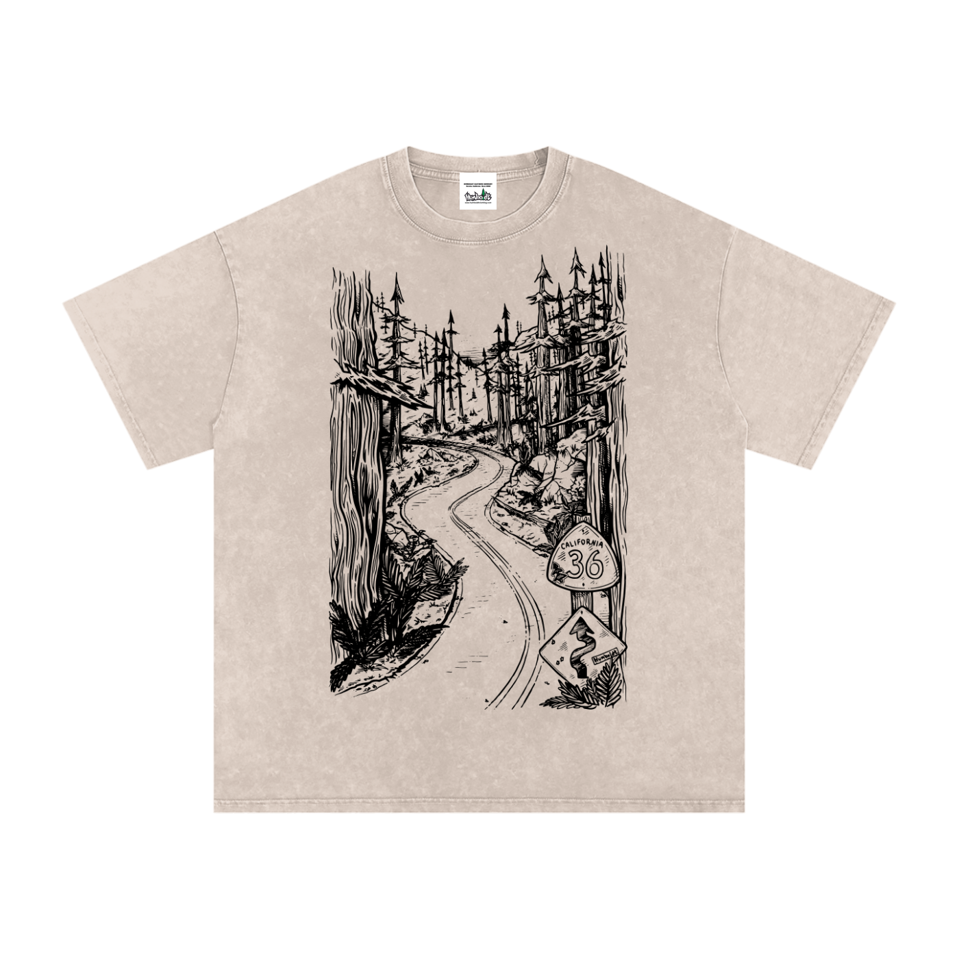 Highway 36 Snow Washed Oversized Cotton T-Shirt-CUSTOM ORDER