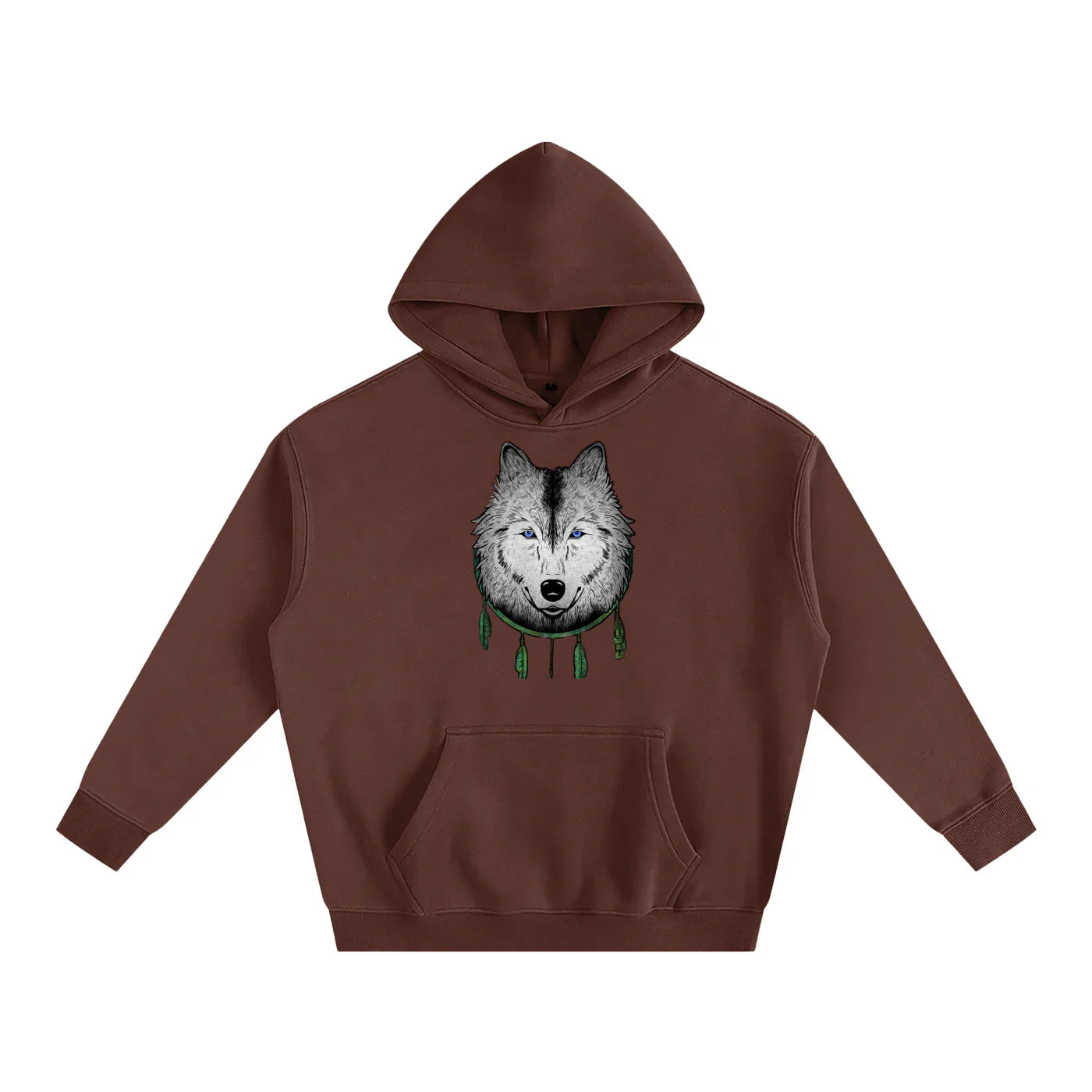 White Wolf Oversized Fleeced Pullover Hoodie - CUSTOM ORDER