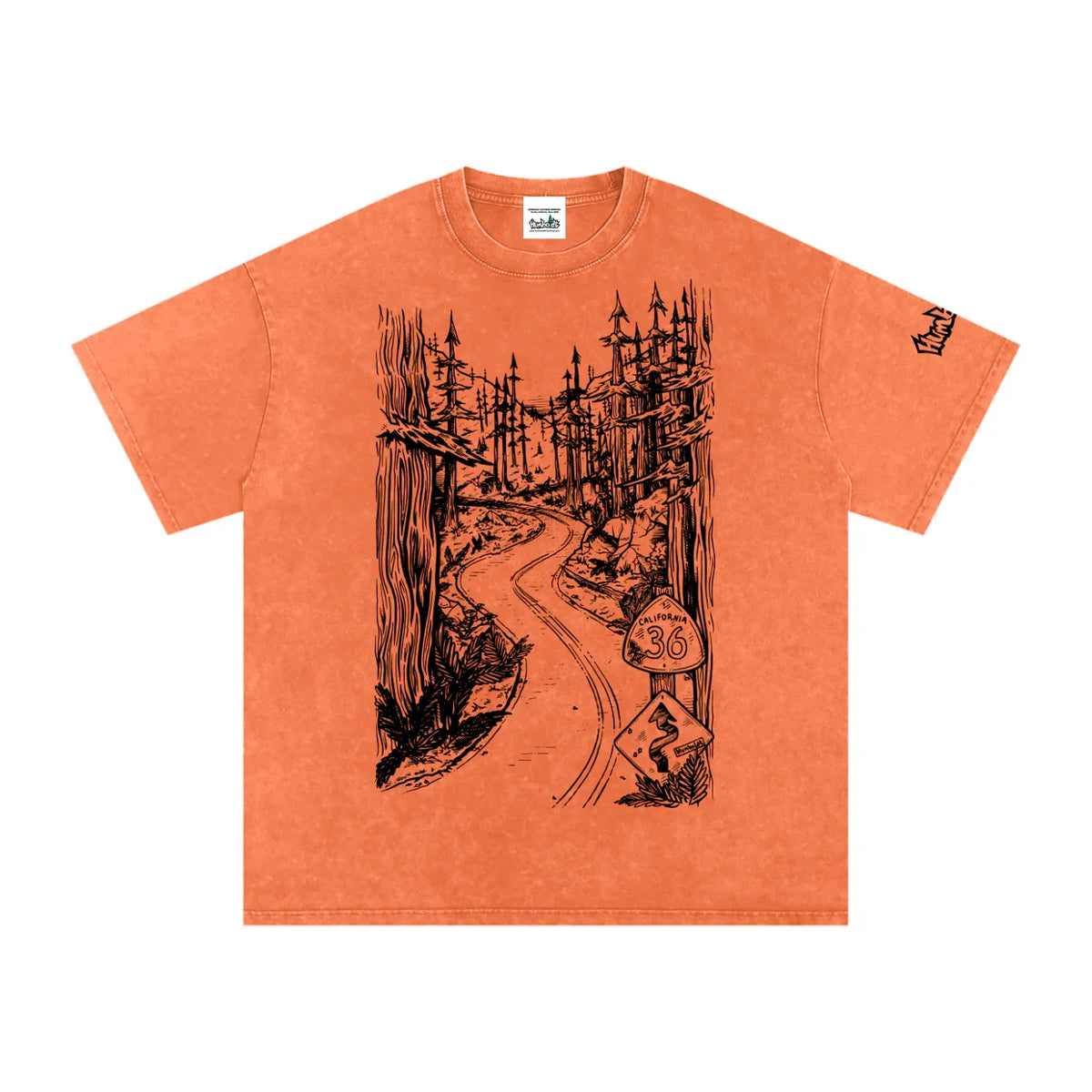 Highway 36 Snow Washed Oversized Cotton TShirt Black Ink Colorway - CUSTOM ORDER