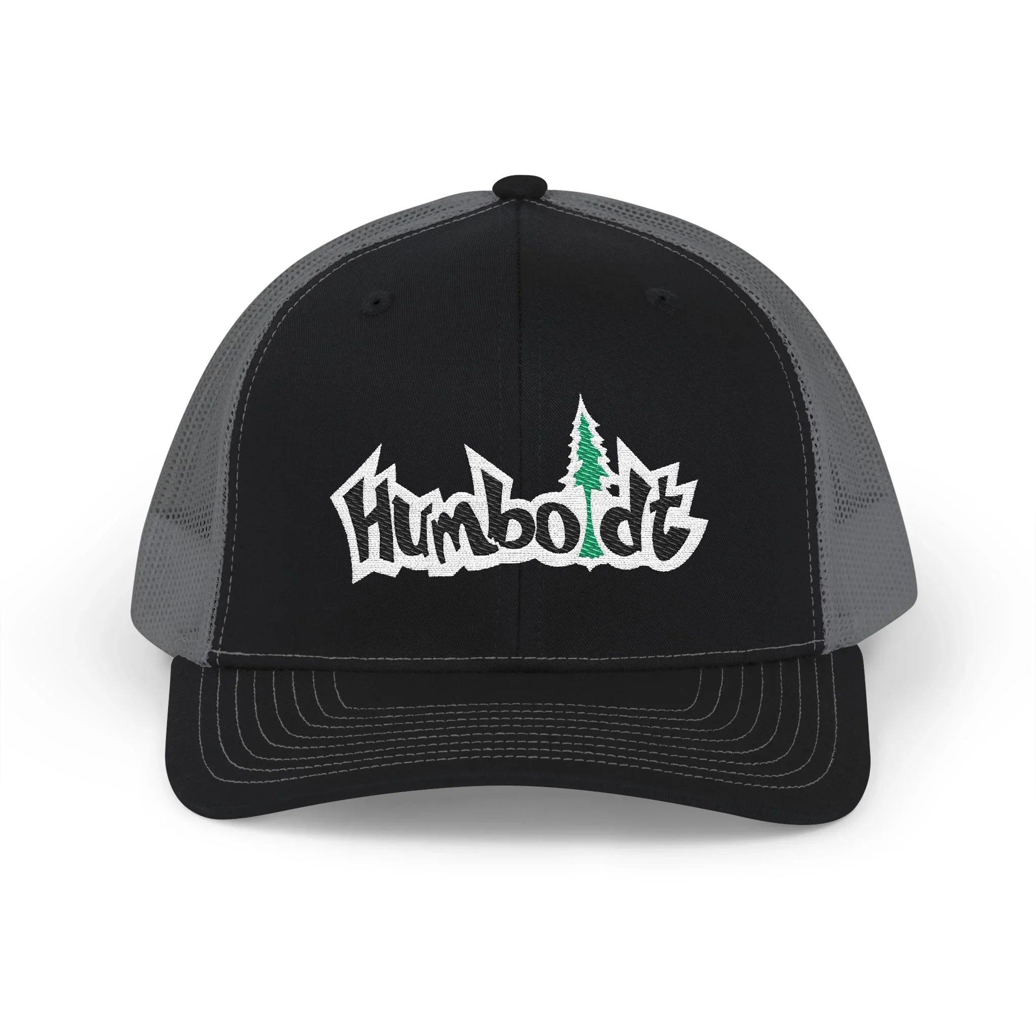 Treelogo Outline Trucker Richardson 112 Embroidered Snap Hat-Wht outline-CUSTOM ORDER