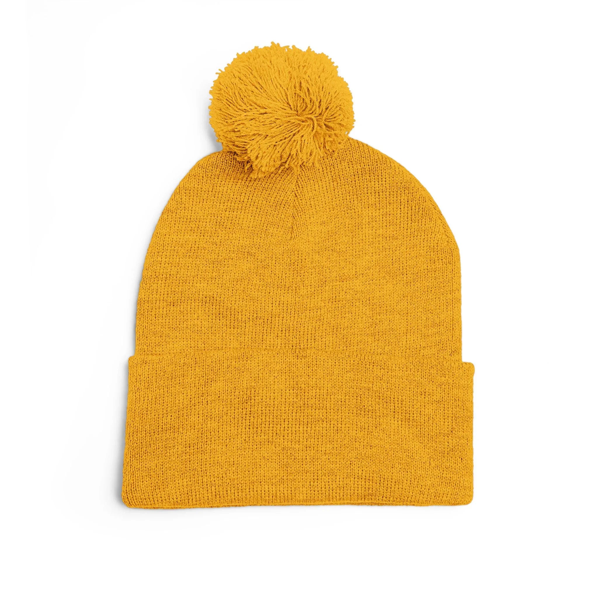 Treelogo Outline Pom Embroidered Foldup Beanie-CUSTOM ORDER