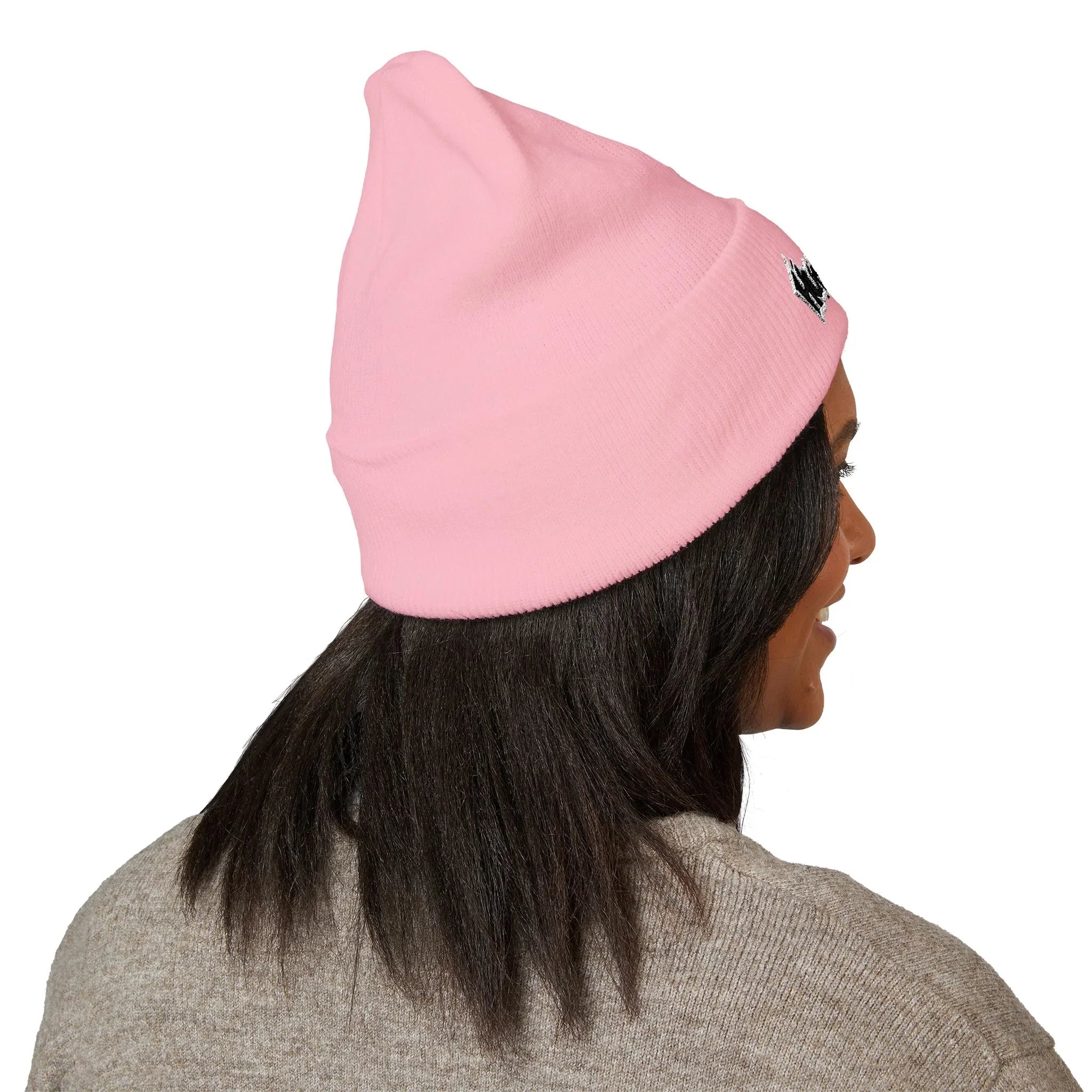 Treelogo Outline Embroidered Foldup Beanie-CUSTOM ORDER