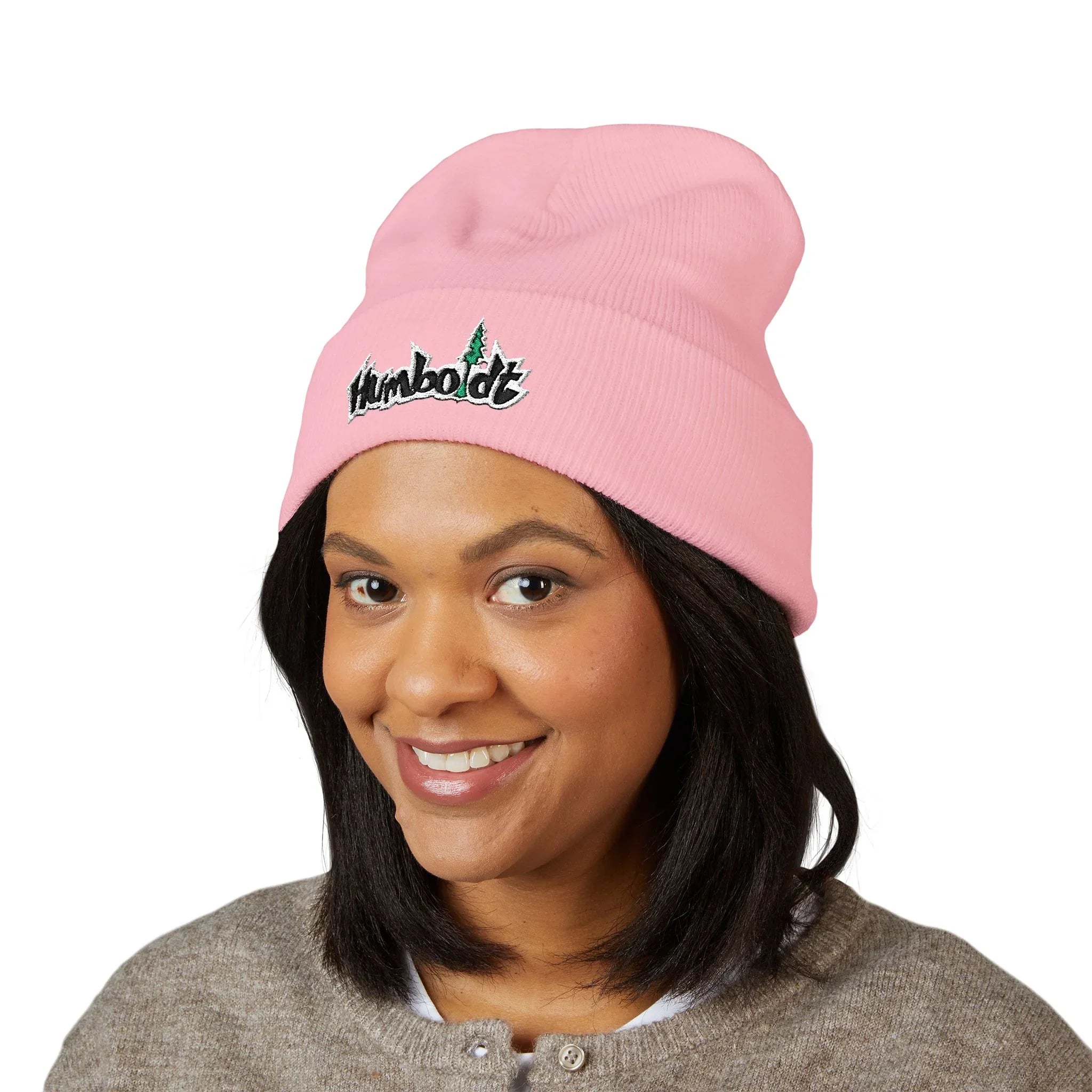 Treelogo Outline Embroidered Foldup Beanie-CUSTOM ORDER