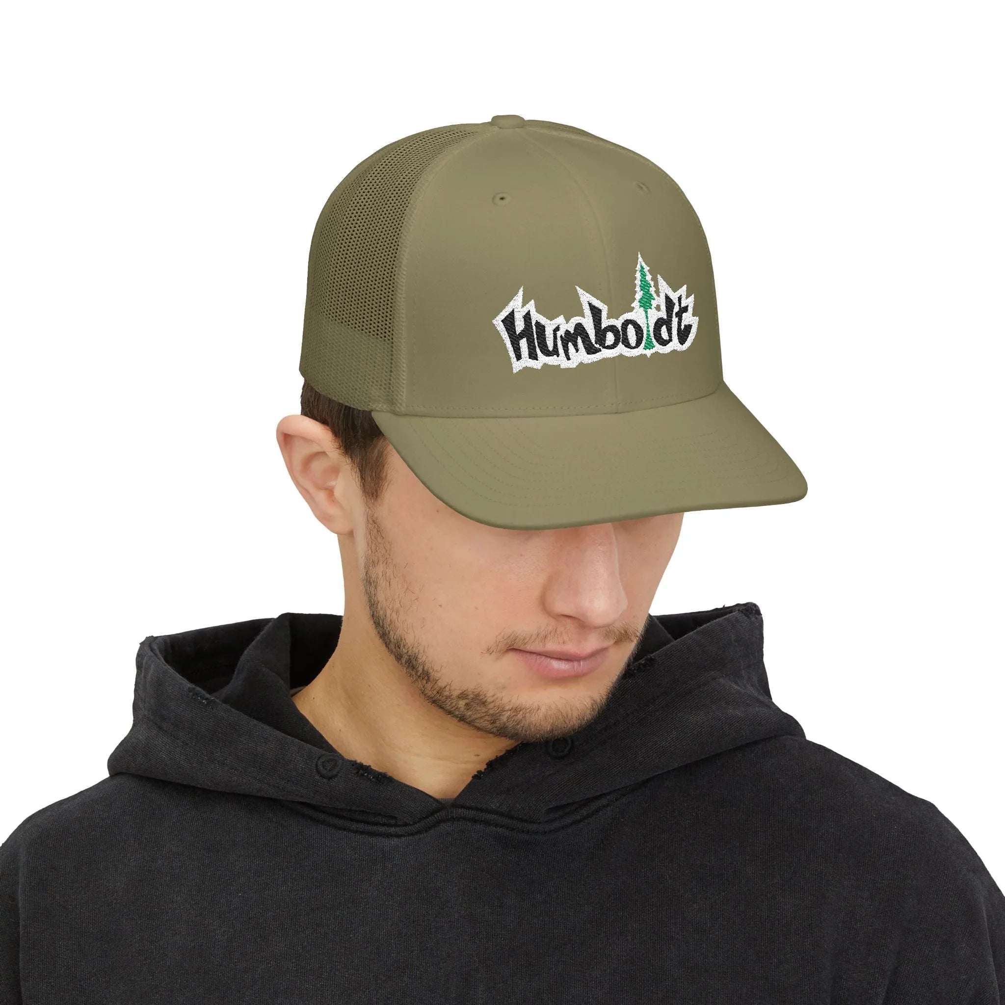 Treelogo Outline Trucker Richardson 112 Embroidered Snap Hat-Wht outline-CUSTOM ORDER