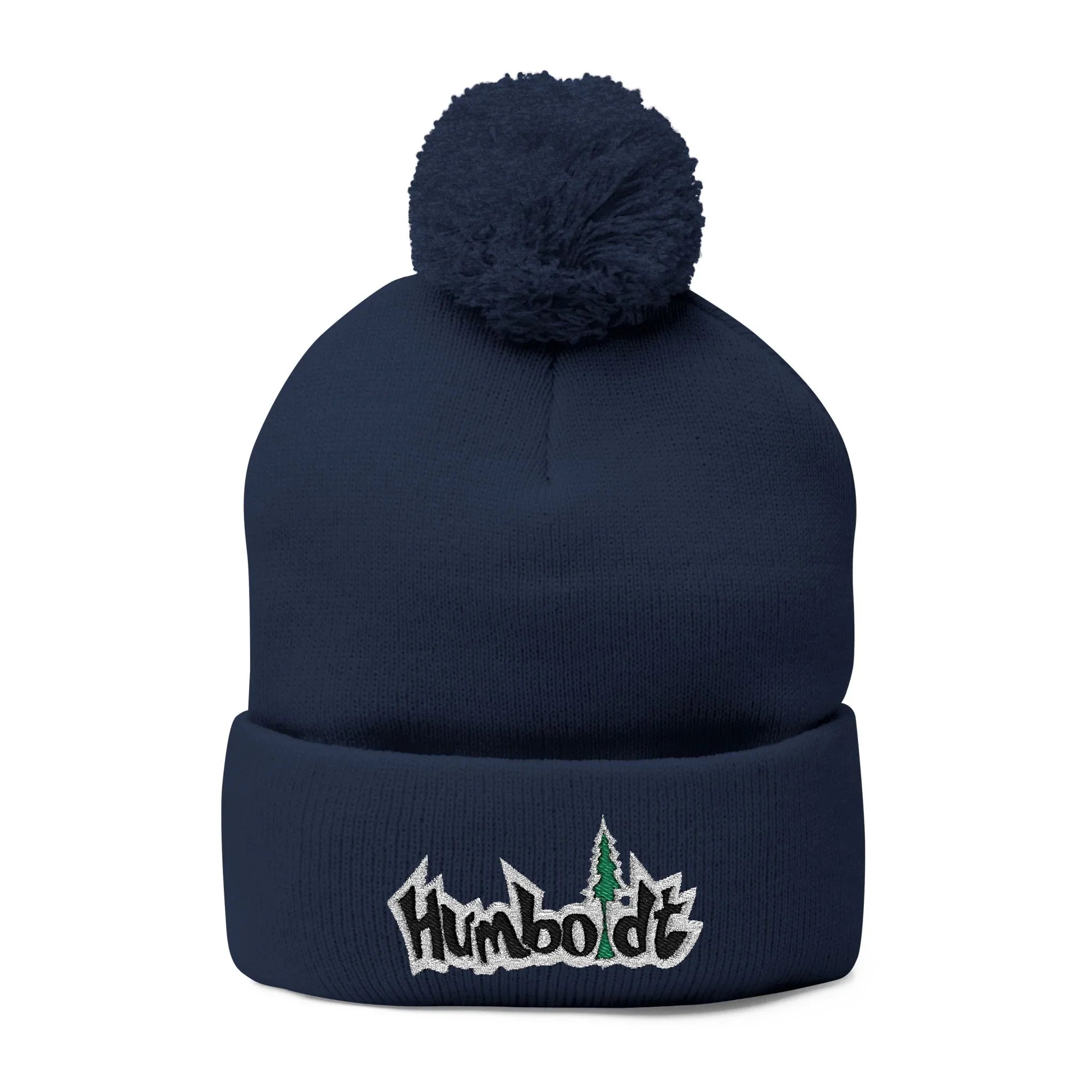Treelogo Outline Pom Embroidered Foldup Beanie-CUSTOM ORDER