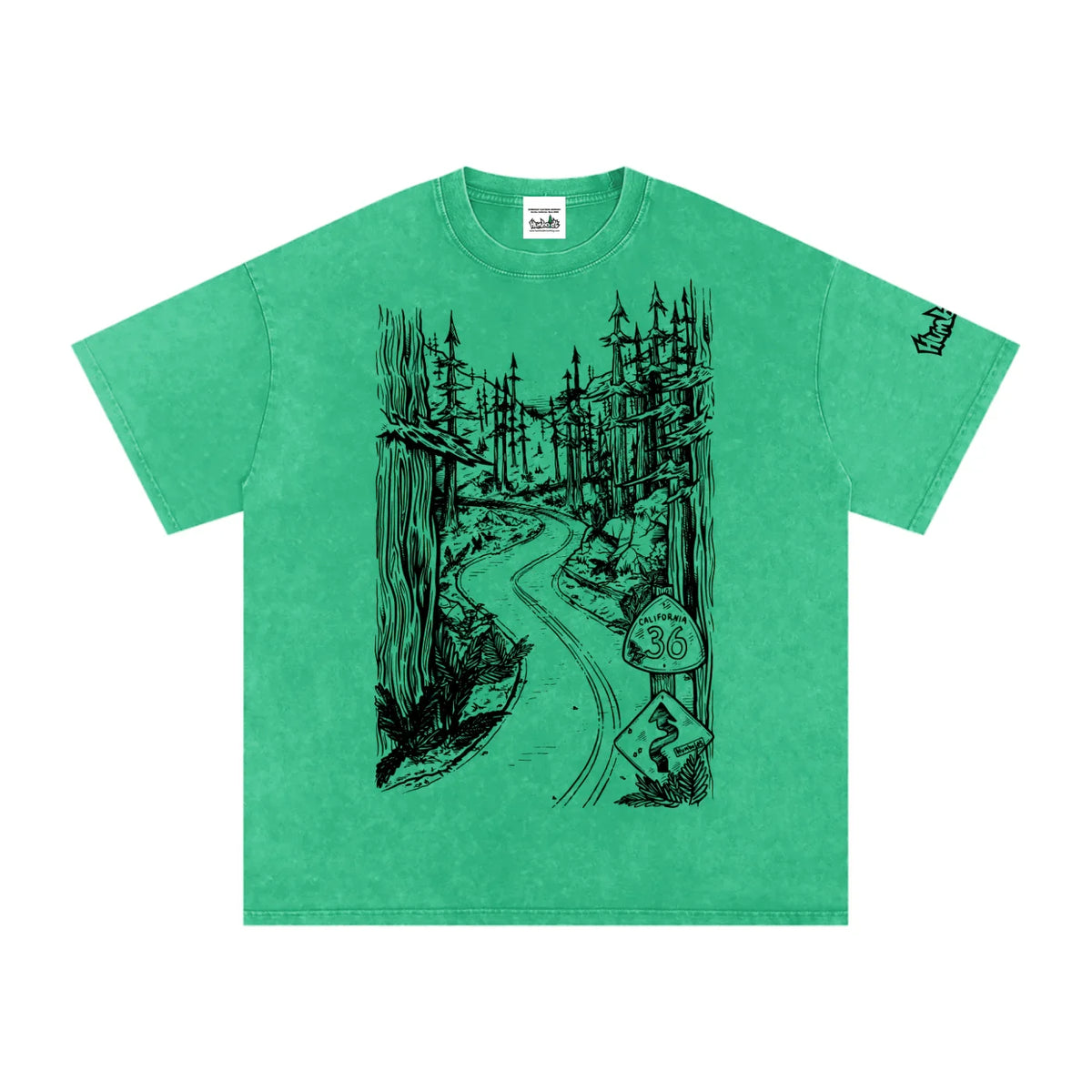 Highway 36 Snow Washed Oversized Cotton TShirt Black Ink Colorway - CUSTOM ORDER