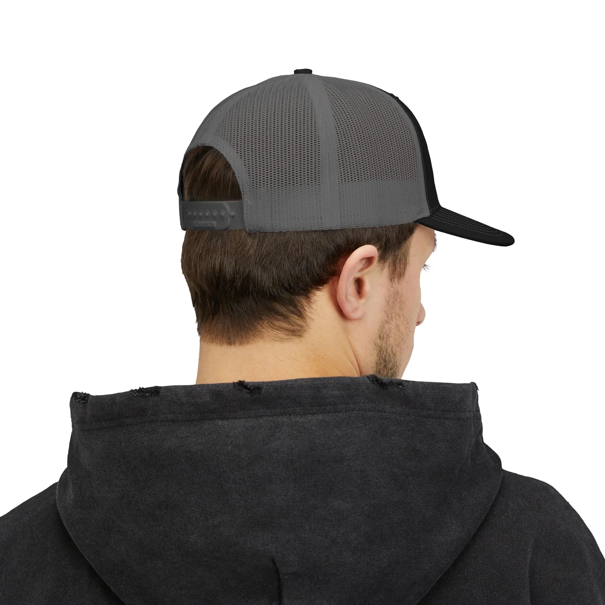 Treelogo Outline Trucker Richardson 112 Embroidered Snap Hat-Wht outline-CUSTOM ORDER