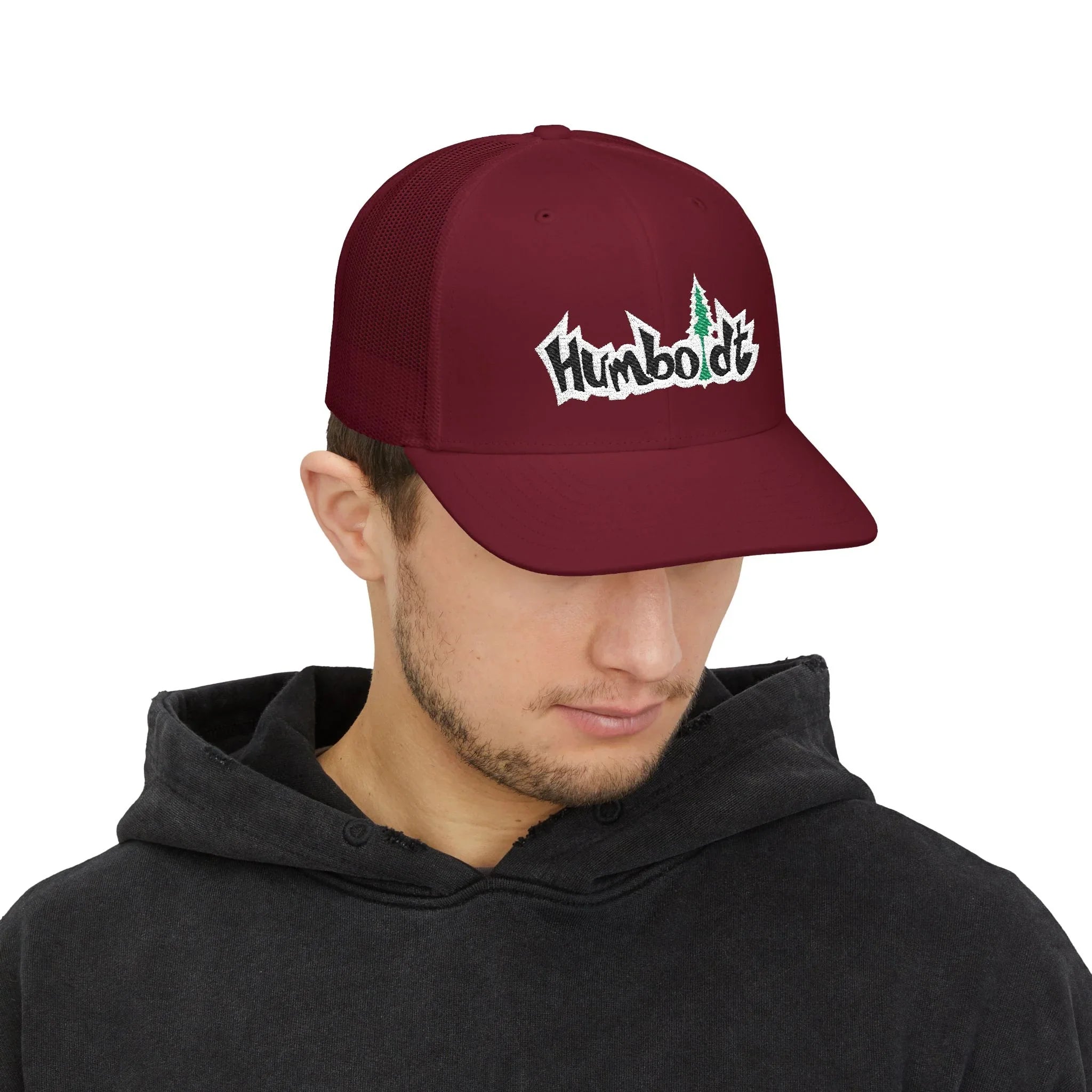 Treelogo Outline Trucker Richardson 112 Embroidered Snap Hat-Wht outline-CUSTOM ORDER