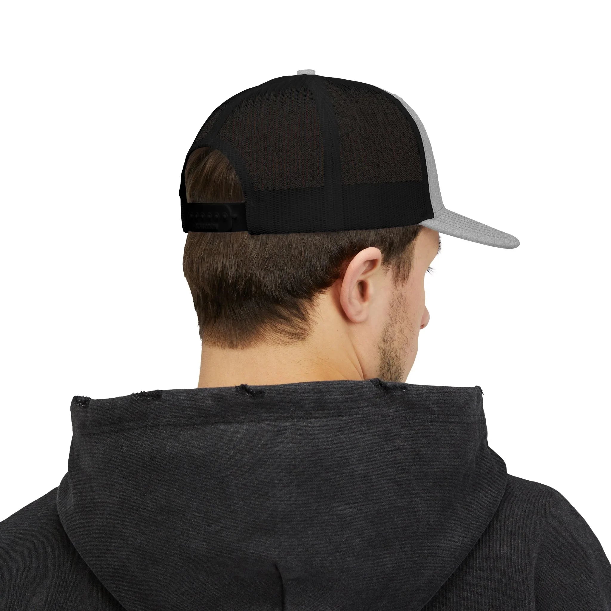 Treelogo Outline Trucker Richardson 112 Embroidered Snap Hat-Wht outline-CUSTOM ORDER