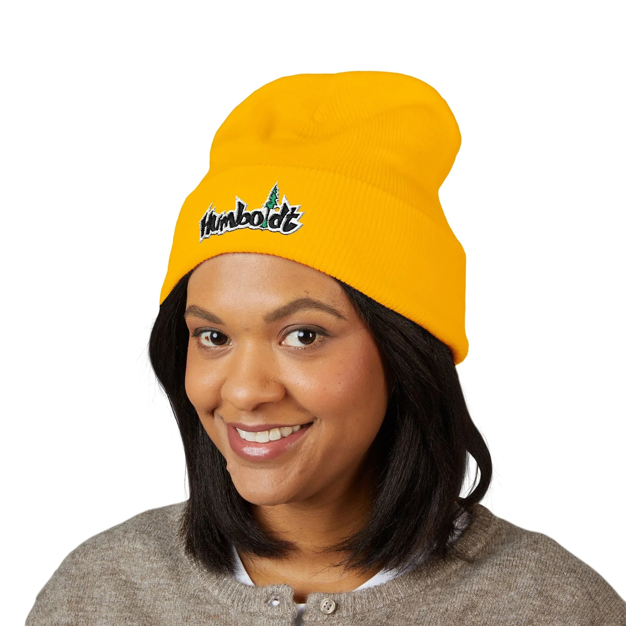 Treelogo Outline Embroidered Foldup Beanie-CUSTOM ORDER