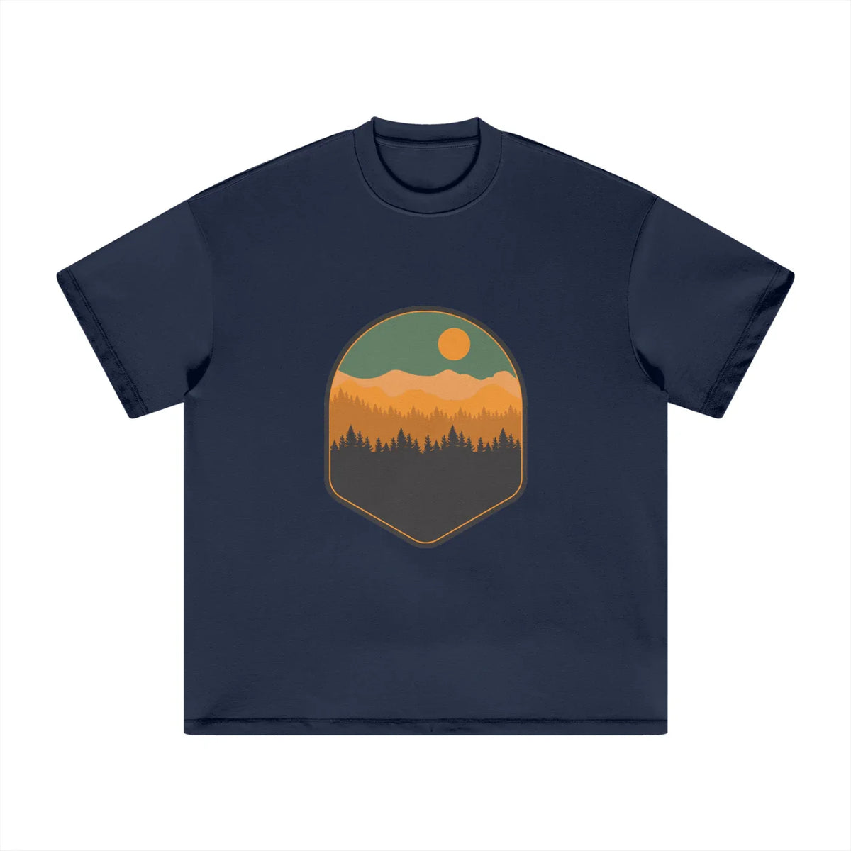 Mountain Scene Heavyweight Earth Tone Tshirt - CUSTOM ORDER