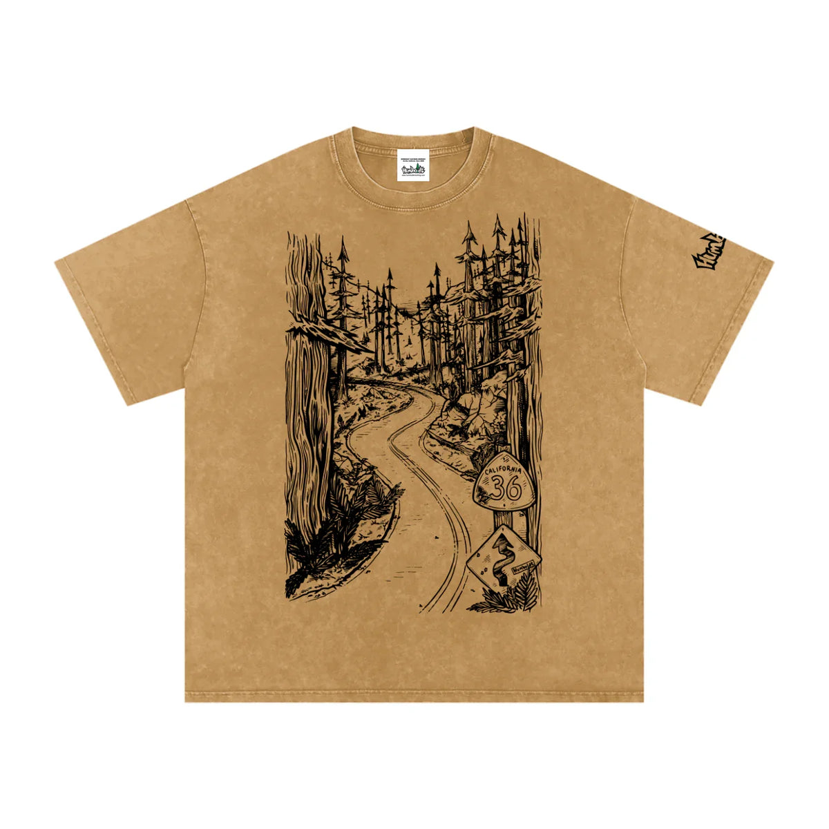 Highway 36 Snow Washed Oversized Cotton TShirt Black Ink Colorway - CUSTOM ORDER