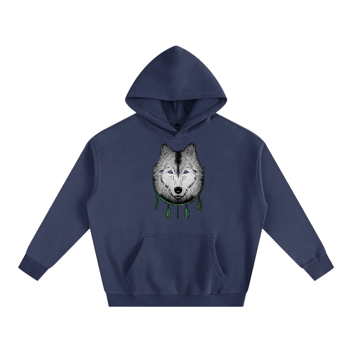White Wolf Oversized Fleeced Pullover Hoodie - CUSTOM ORDER