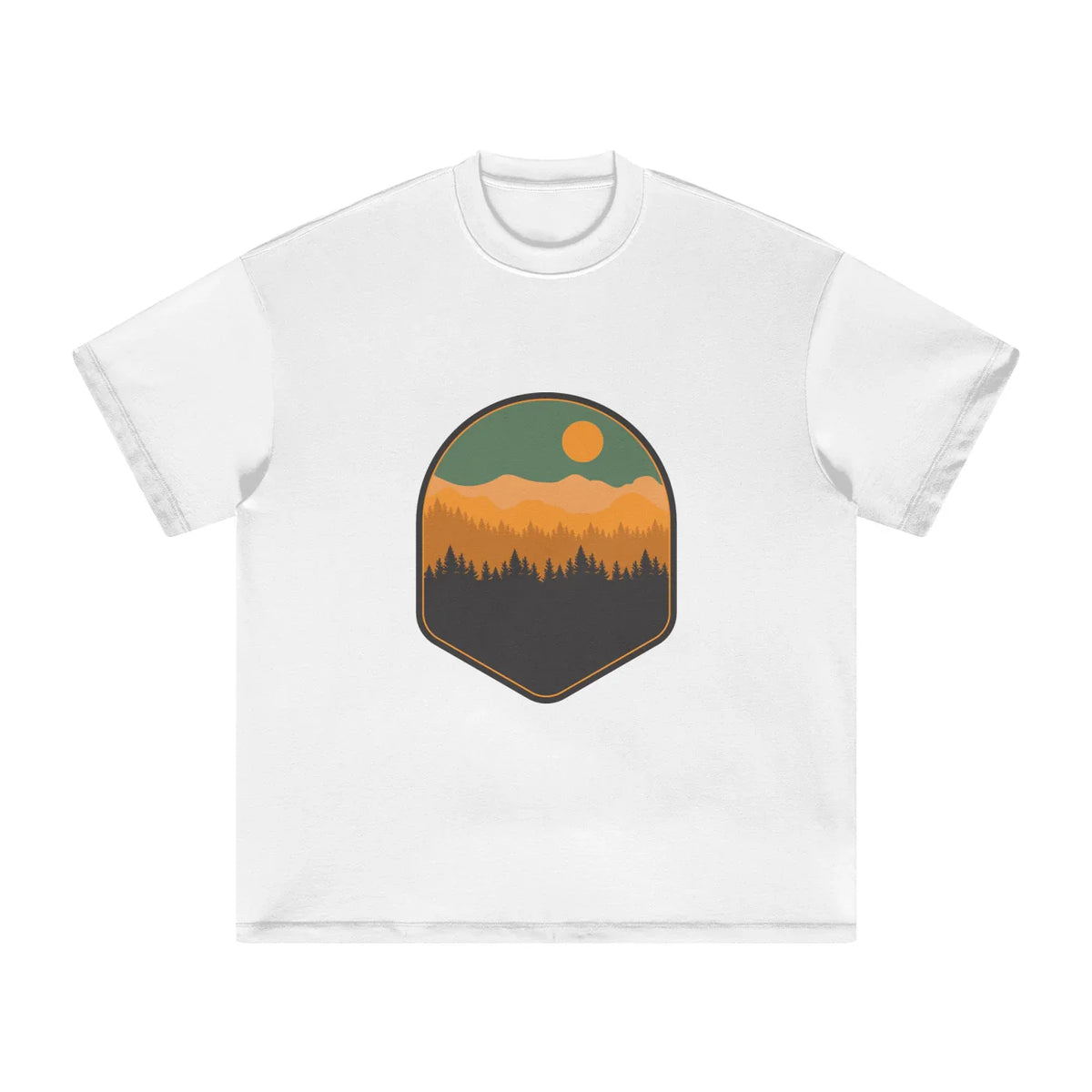 Mountain Scene Heavyweight Earth Tone Tshirt - CUSTOM ORDER