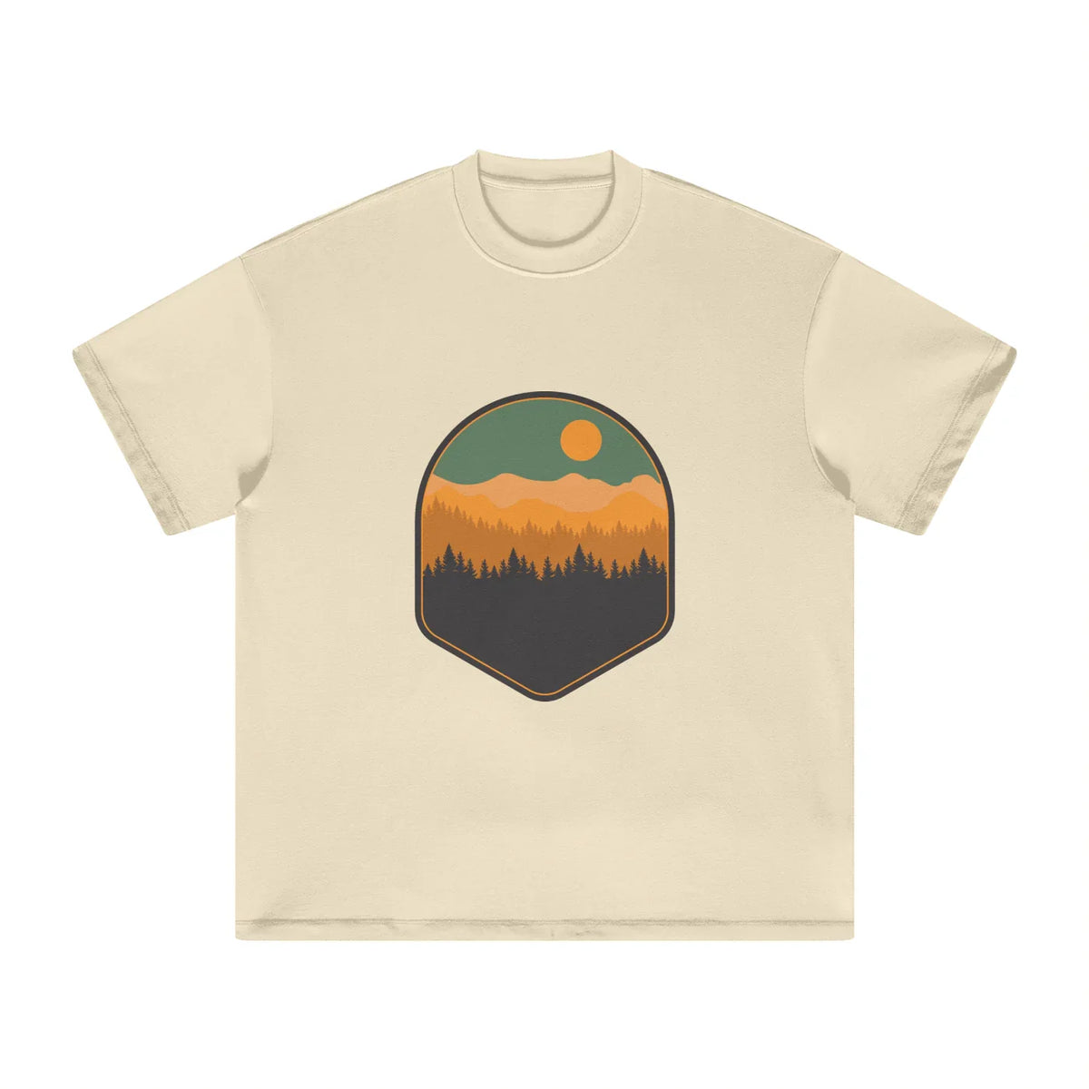 Mountain Scene Heavyweight Earth Tone Tshirt - CUSTOM ORDER
