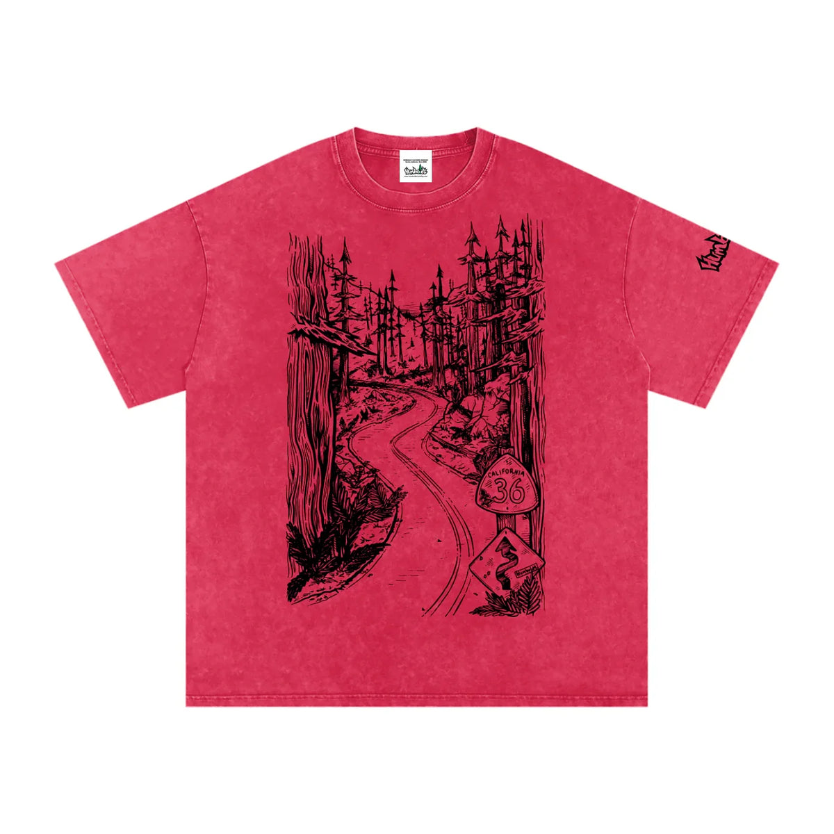Highway 36 Snow Washed Oversized Cotton TShirt Black Ink Colorway - CUSTOM ORDER