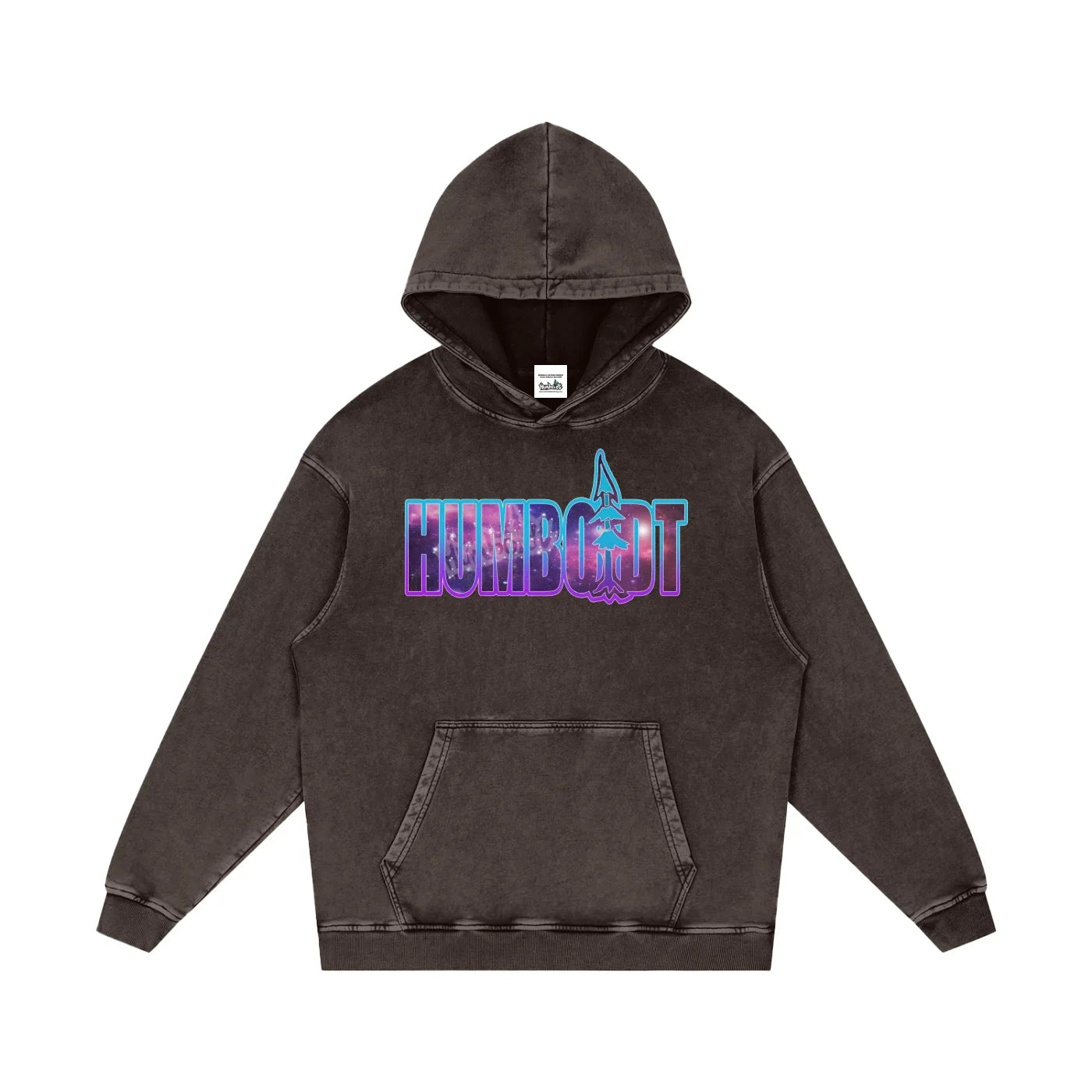 Spaced Out Snow Washed Loose Cotton Pullover Hoodie -CUSTOM ORDER