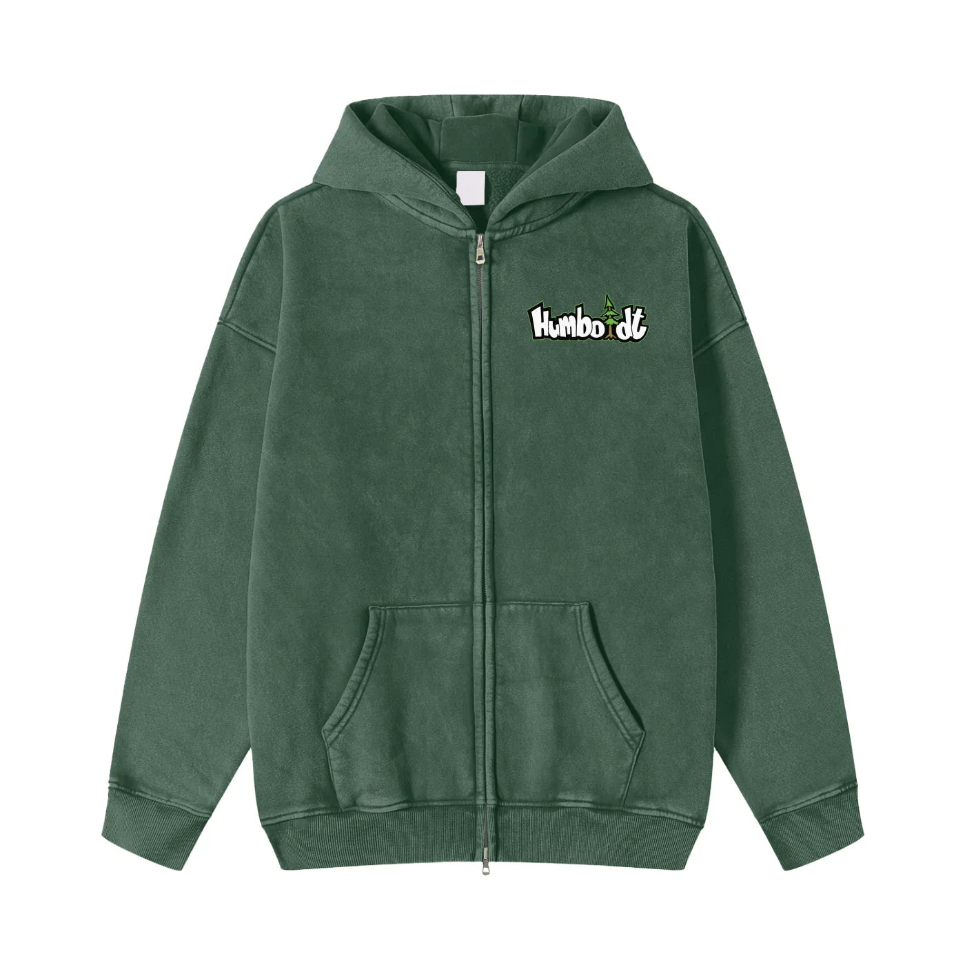 Mountain Scene Snow Washed Fleece Zipper Hoodie -CUSTOM ORDER