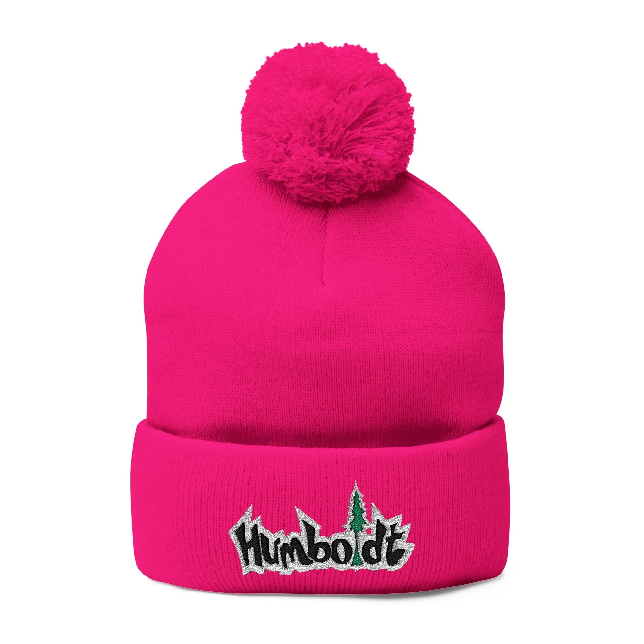 Treelogo Outline Pom Embroidered Foldup Beanie-CUSTOM ORDER