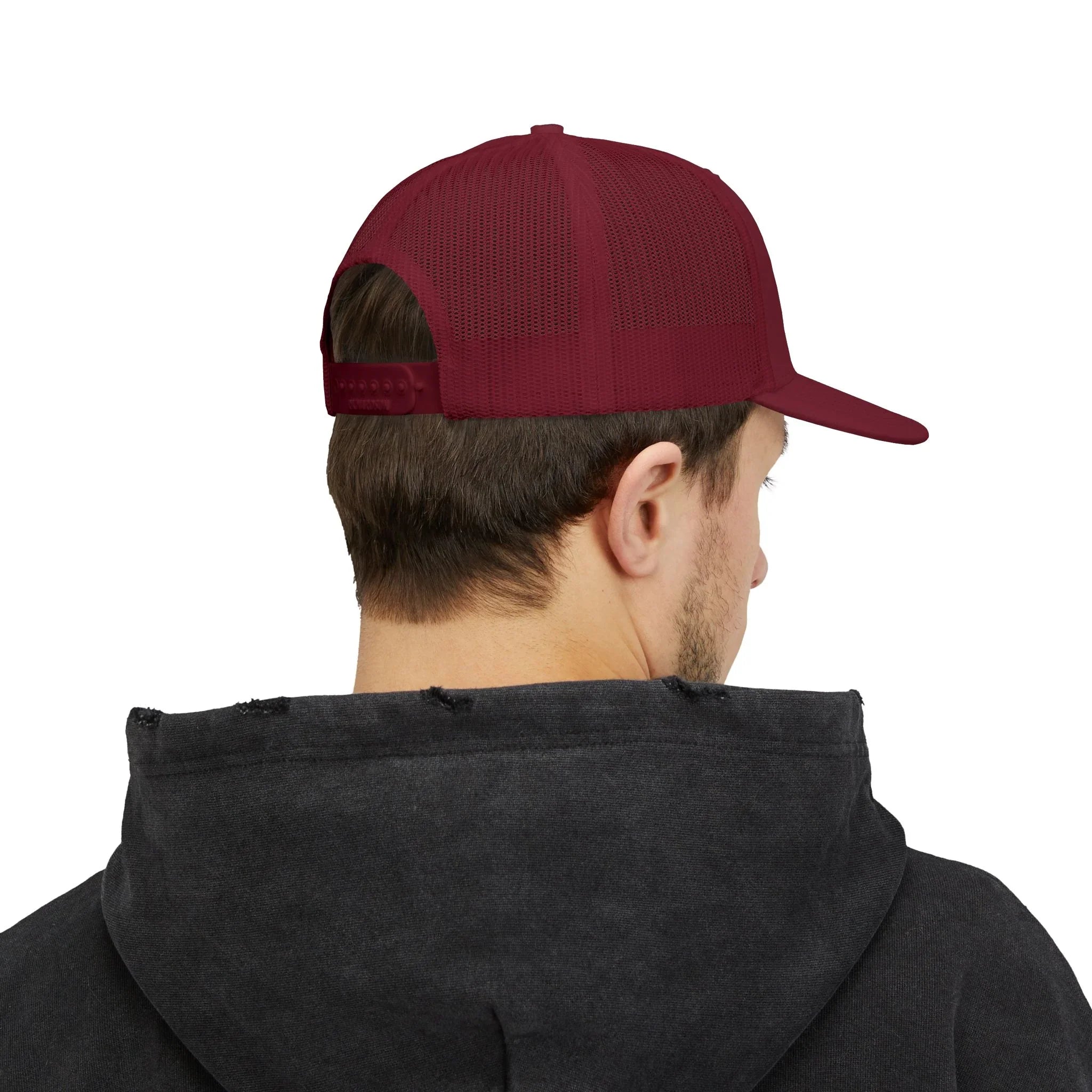 Treelogo Outline Trucker Richardson 112 Embroidered Snap Hat-Wht outline-CUSTOM ORDER