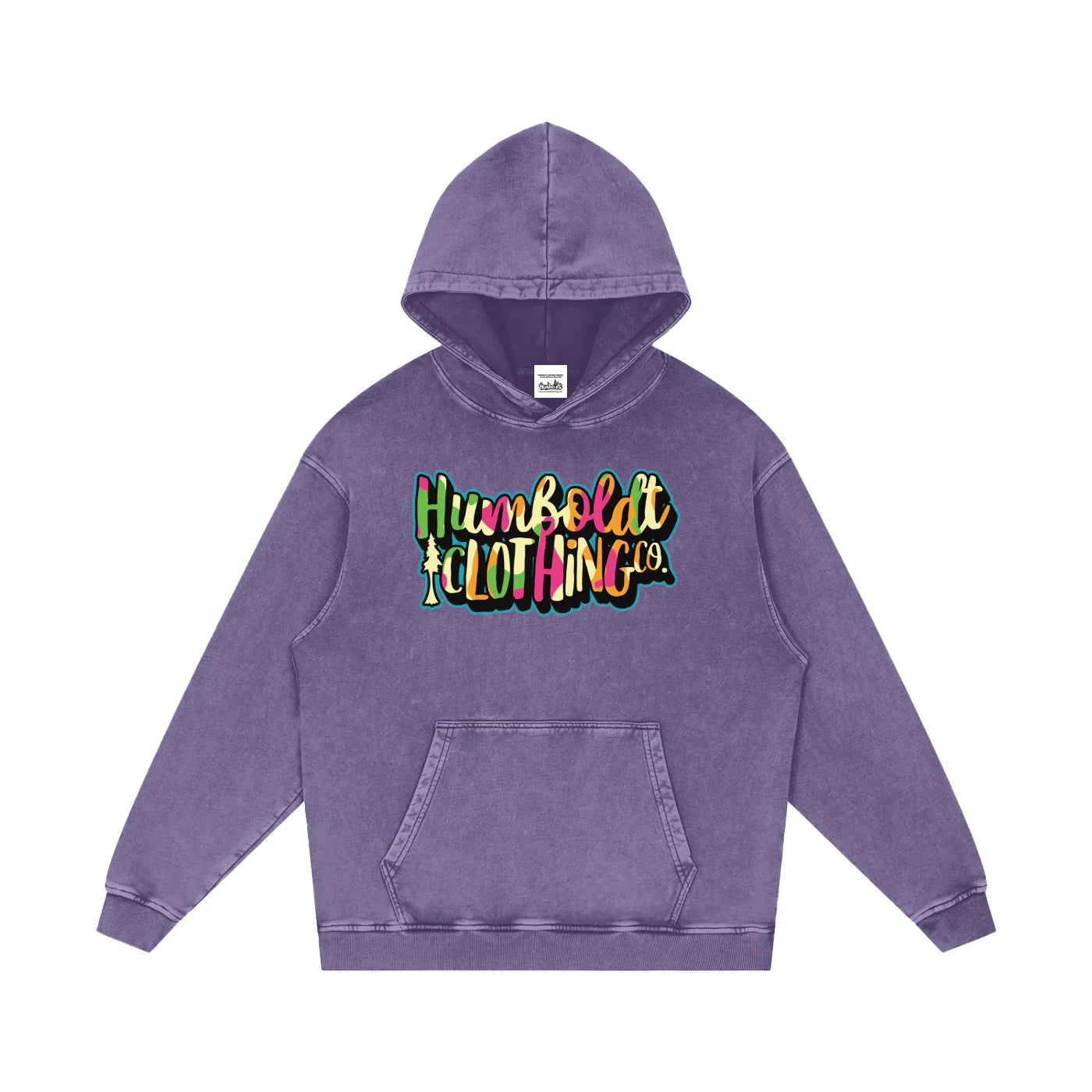 Chromatic Pop Snow Washed Loose Cotton Pullover Hoodie-CUSTOM ORDER