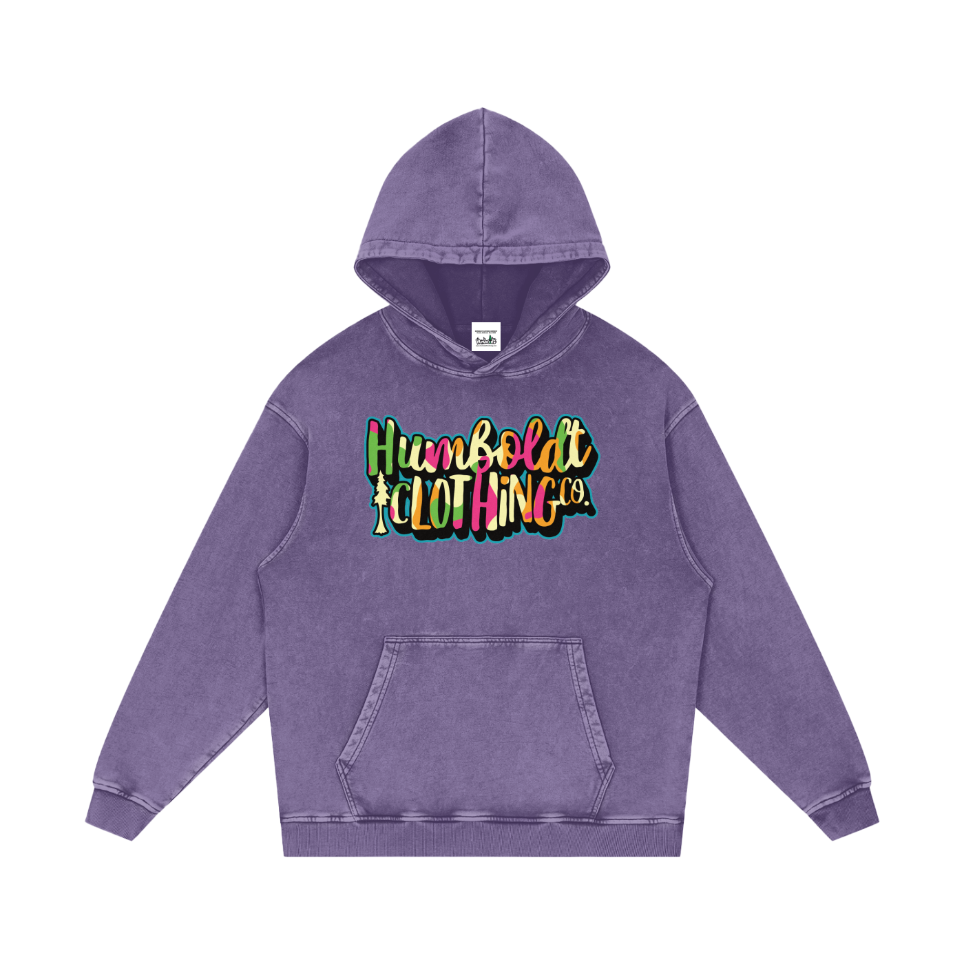Chromatic Pop Snow Washed Loose Cotton Hoodie-CUSTOM ORDER