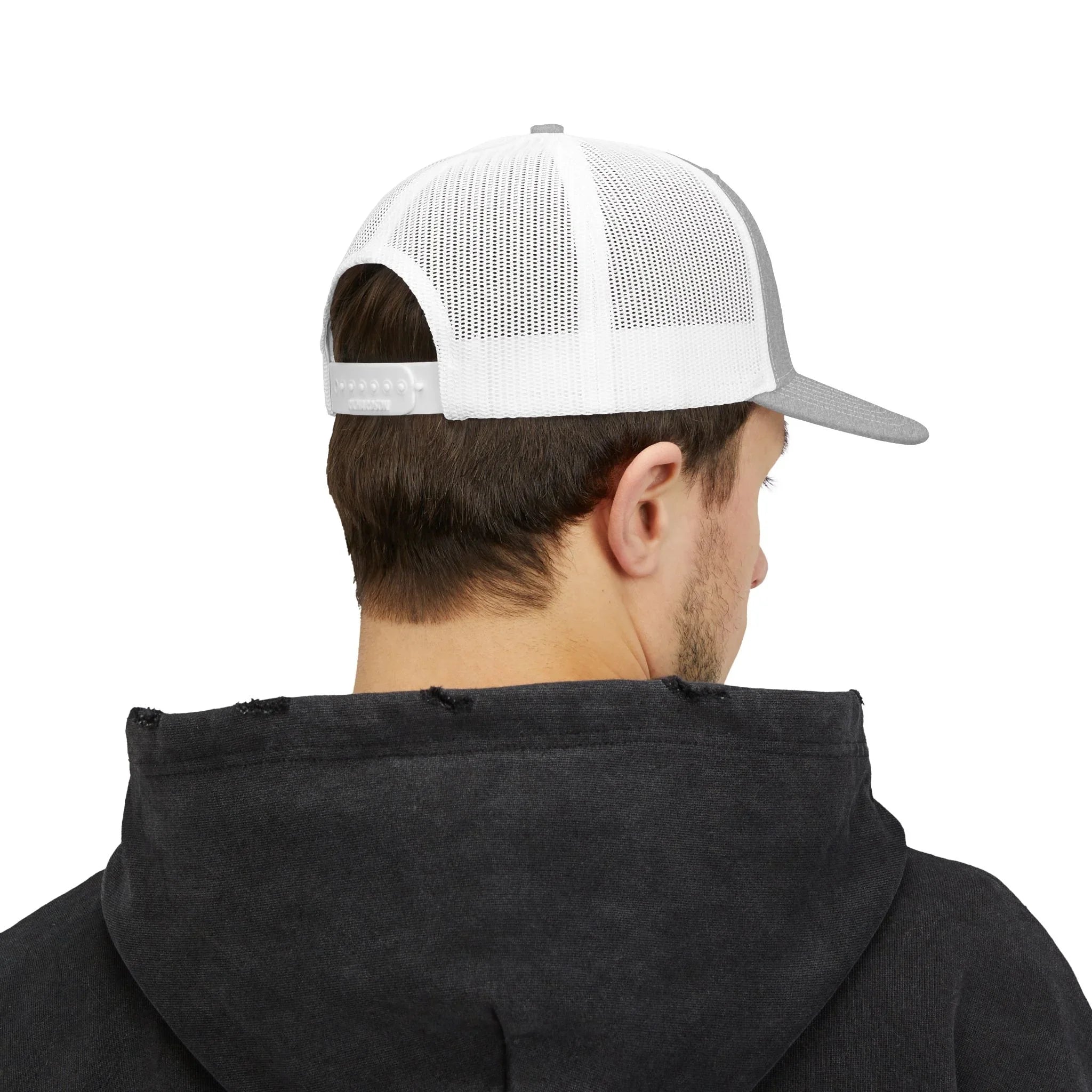 Treelogo Outline Trucker Richardson 112 Embroidered Snap Hat-Wht outline-CUSTOM ORDER