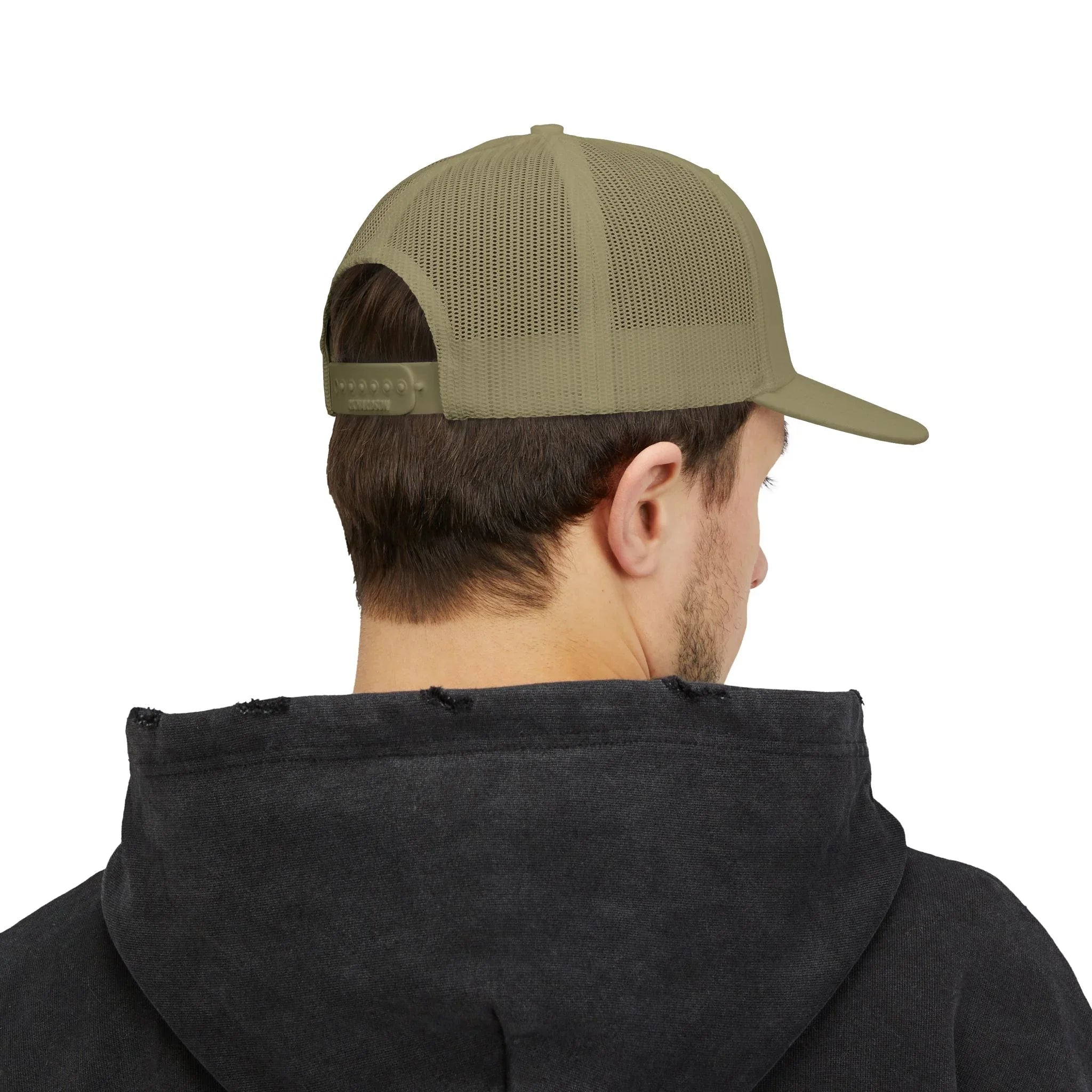 Treelogo Outline Trucker Richardson 112 Embroidered Snap Hat-Wht outline-CUSTOM ORDER
