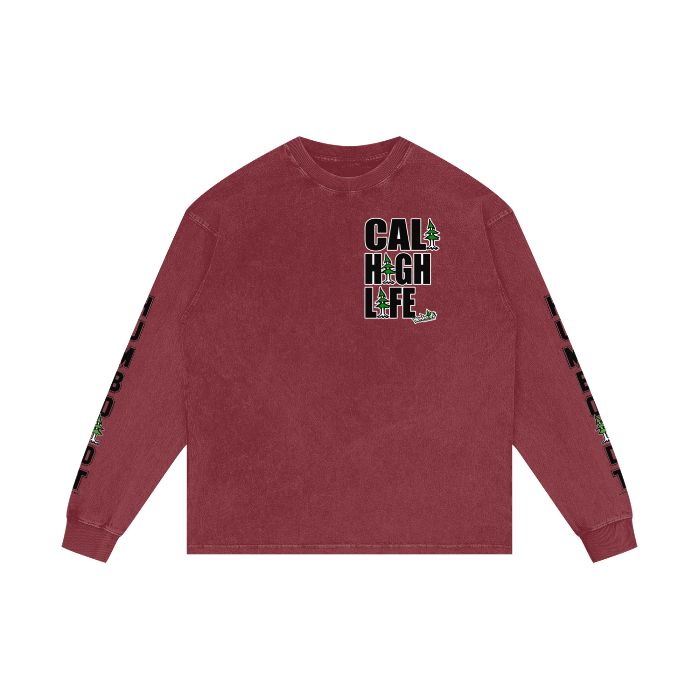 Cali High Life Acid Wash Oversize Long Sleeve TShirt - CUSTOM ORDER