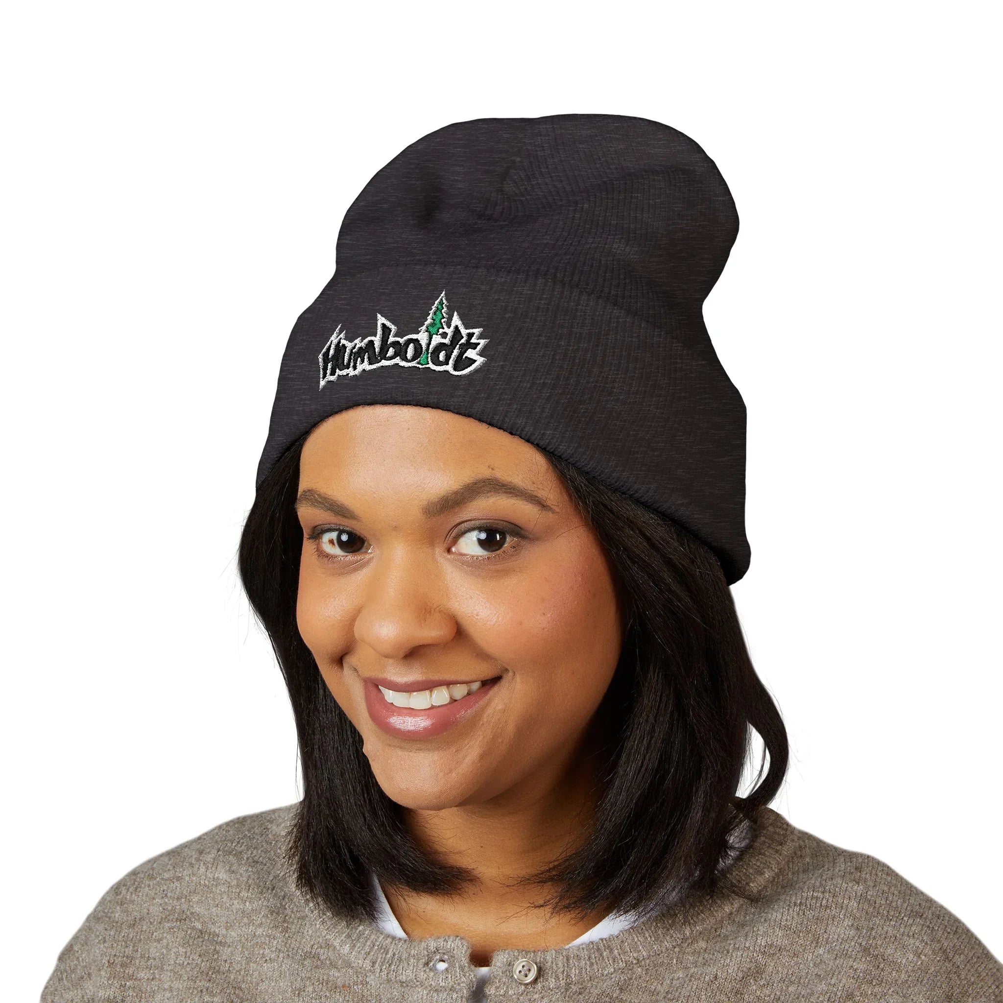 Treelogo Outline Embroidered Foldup Beanie-CUSTOM ORDER