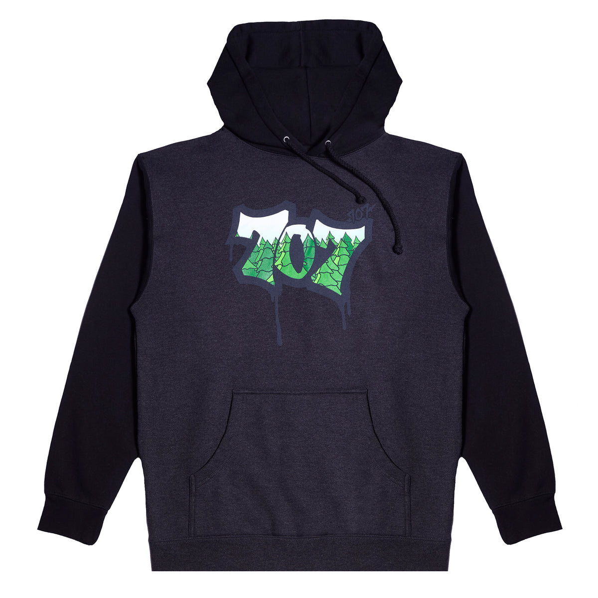 707 Trees Heavyweight P/O Hoodie Char/Black