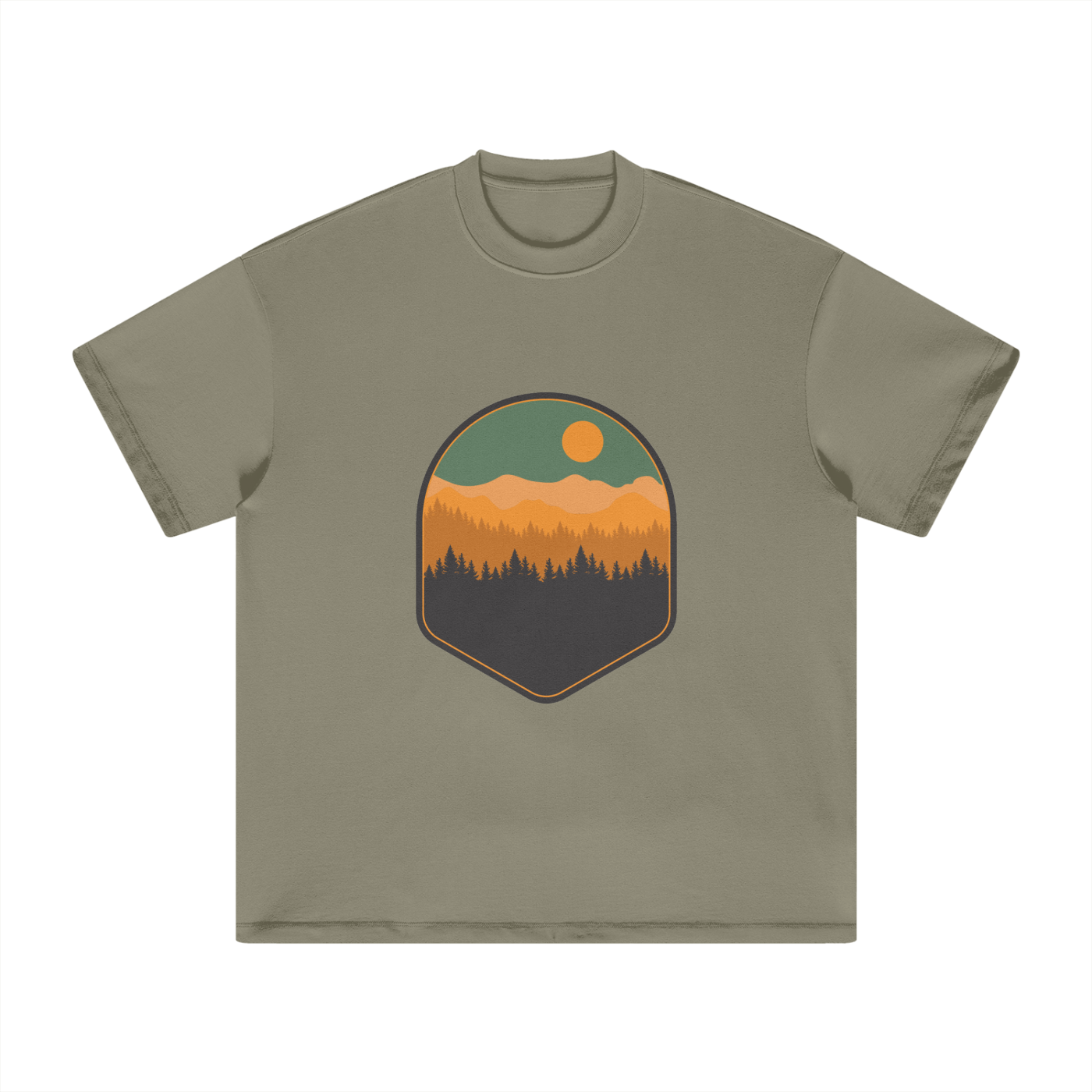 Mountain Scene Earth Tone T-Shirt