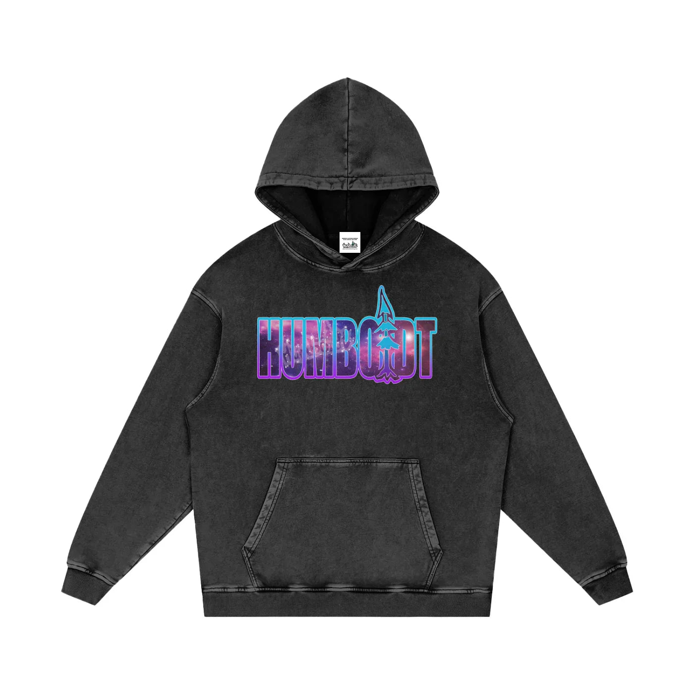 Spaced Out Snow Washed Loose Cotton Pullover Hoodie -CUSTOM ORDER