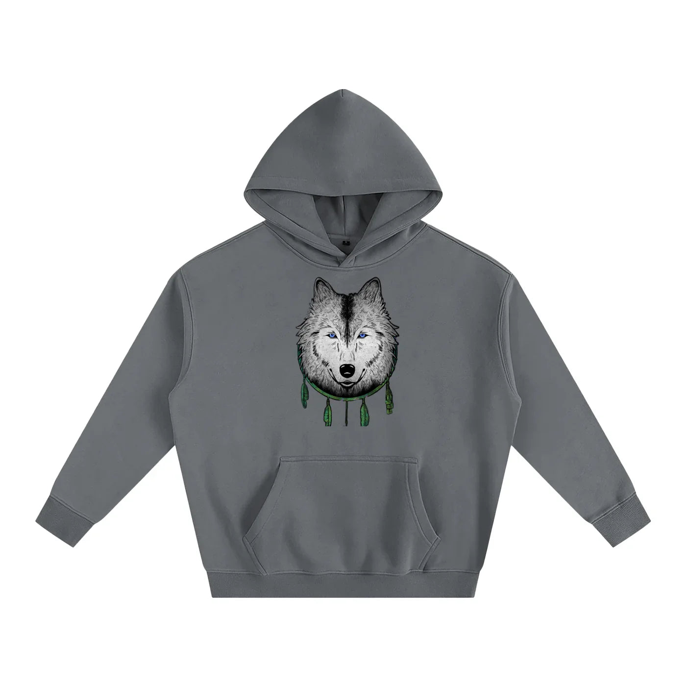 White Wolf Oversized Fleeced Pullover Hoodie - CUSTOM ORDER