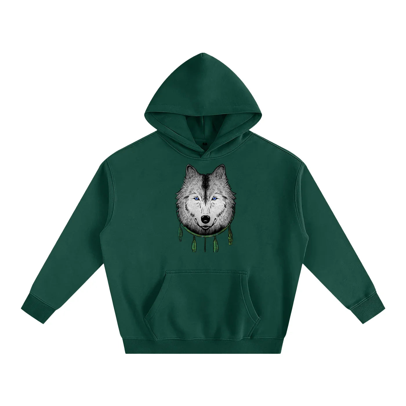 White Wolf Oversized Fleeced Pullover Hoodie - CUSTOM ORDER