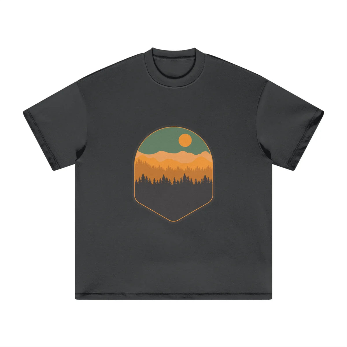 Mountain Scene Heavyweight Earth Tone Tshirt - CUSTOM ORDER