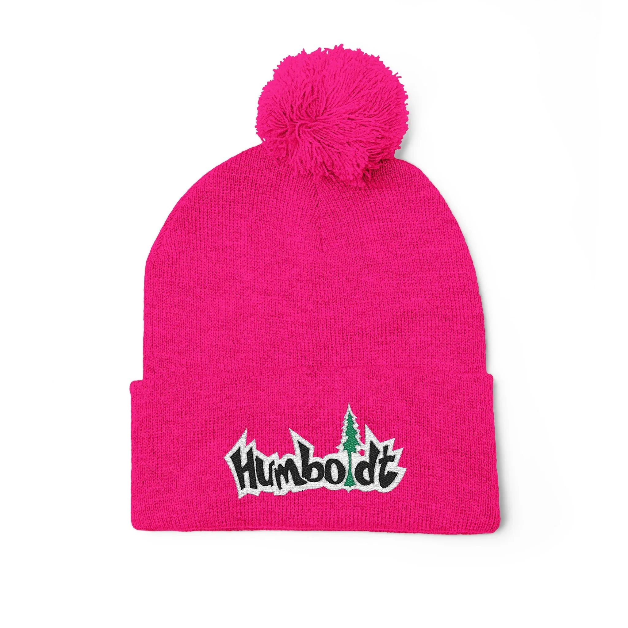 Treelogo Outline Pom Embroidered Foldup Beanie-CUSTOM ORDER