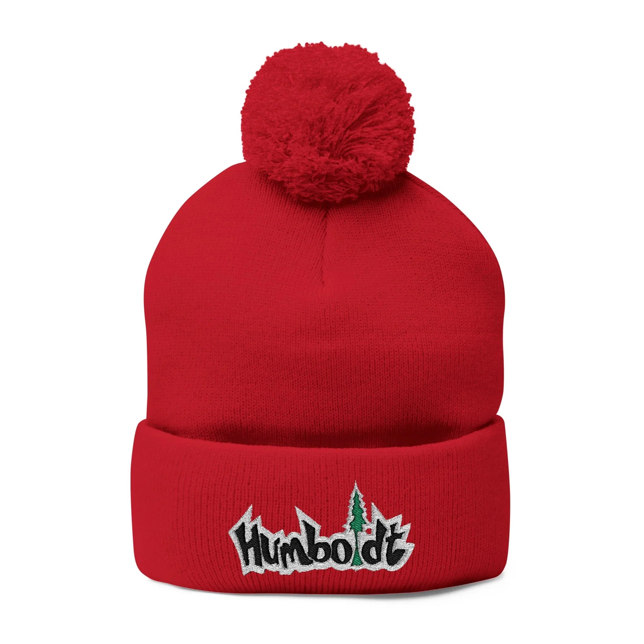Treelogo Outline Pom Embroidered Foldup Beanie-CUSTOM ORDER