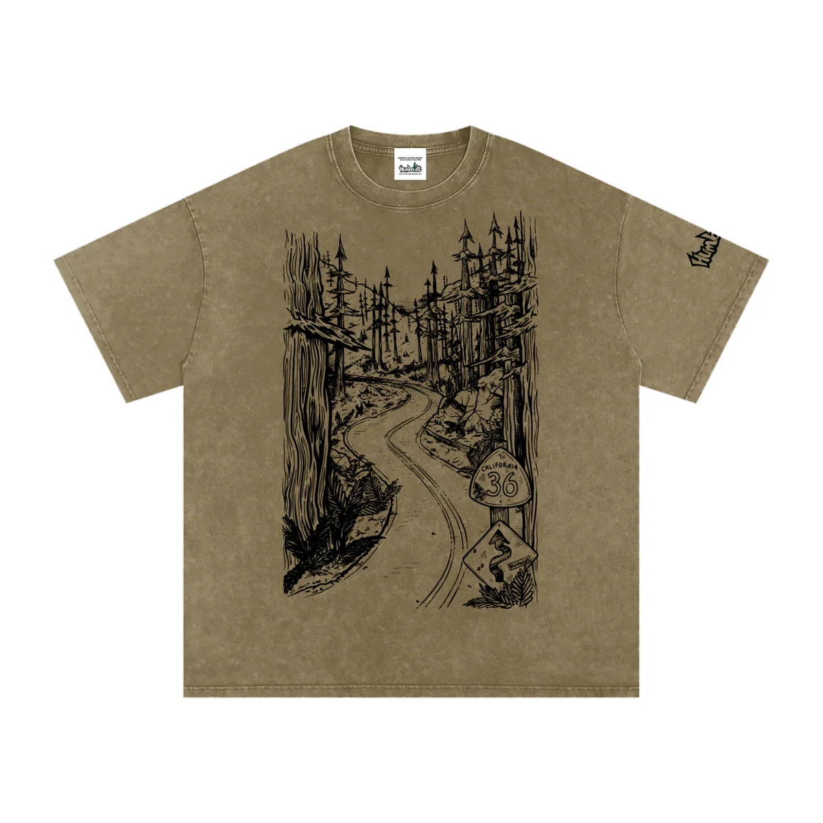 Highway 36 Snow Washed Oversized Cotton TShirt Black Ink Colorway - CUSTOM ORDER