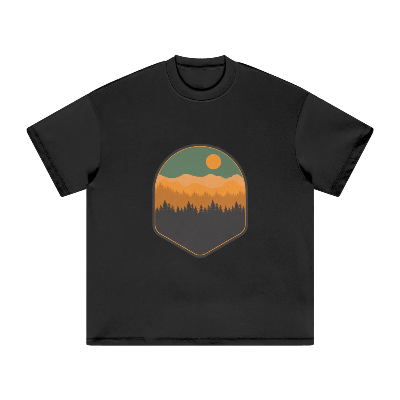Mountain Scene Heavyweight Earth Tone Tshirt - CUSTOM ORDER
