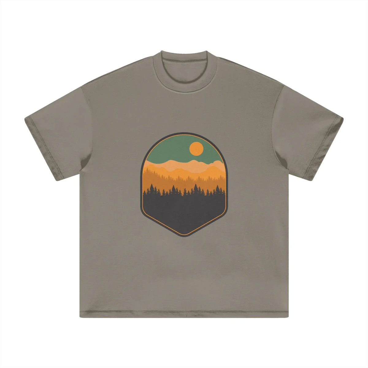 Mountain Scene Heavyweight Earth Tone Tshirt - CUSTOM ORDER