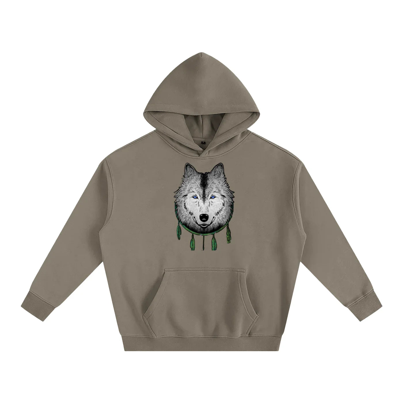 White Wolf Oversized Fleeced Pullover Hoodie - CUSTOM ORDER