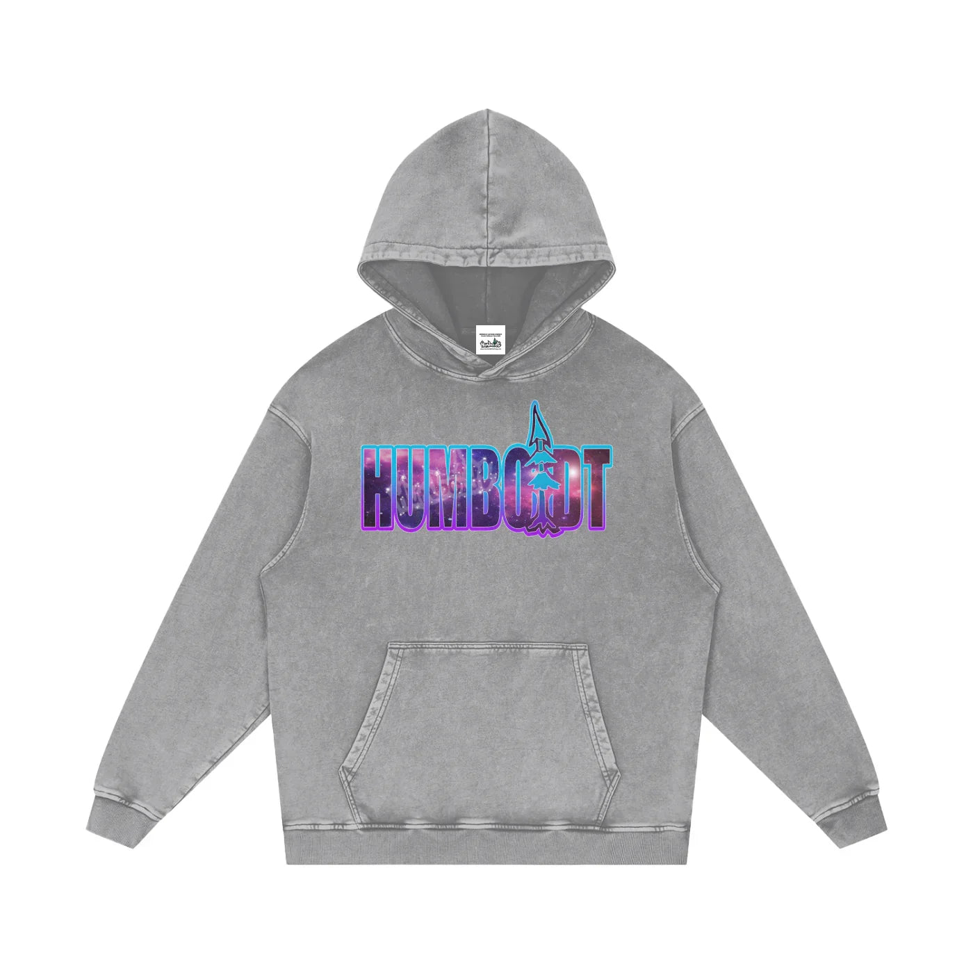 Spaced Out Snow Washed Loose Cotton Pullover Hoodie -CUSTOM ORDER