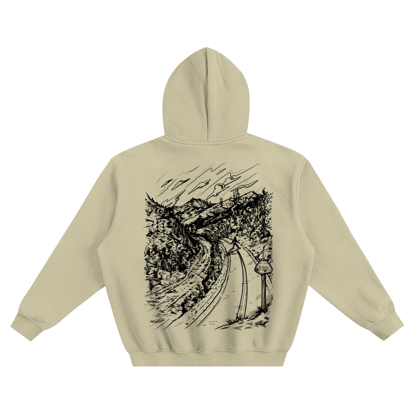 Highway 299 Bigfoot Fleeced Boxy Pullover Hoodie - CUSTOM ORDER