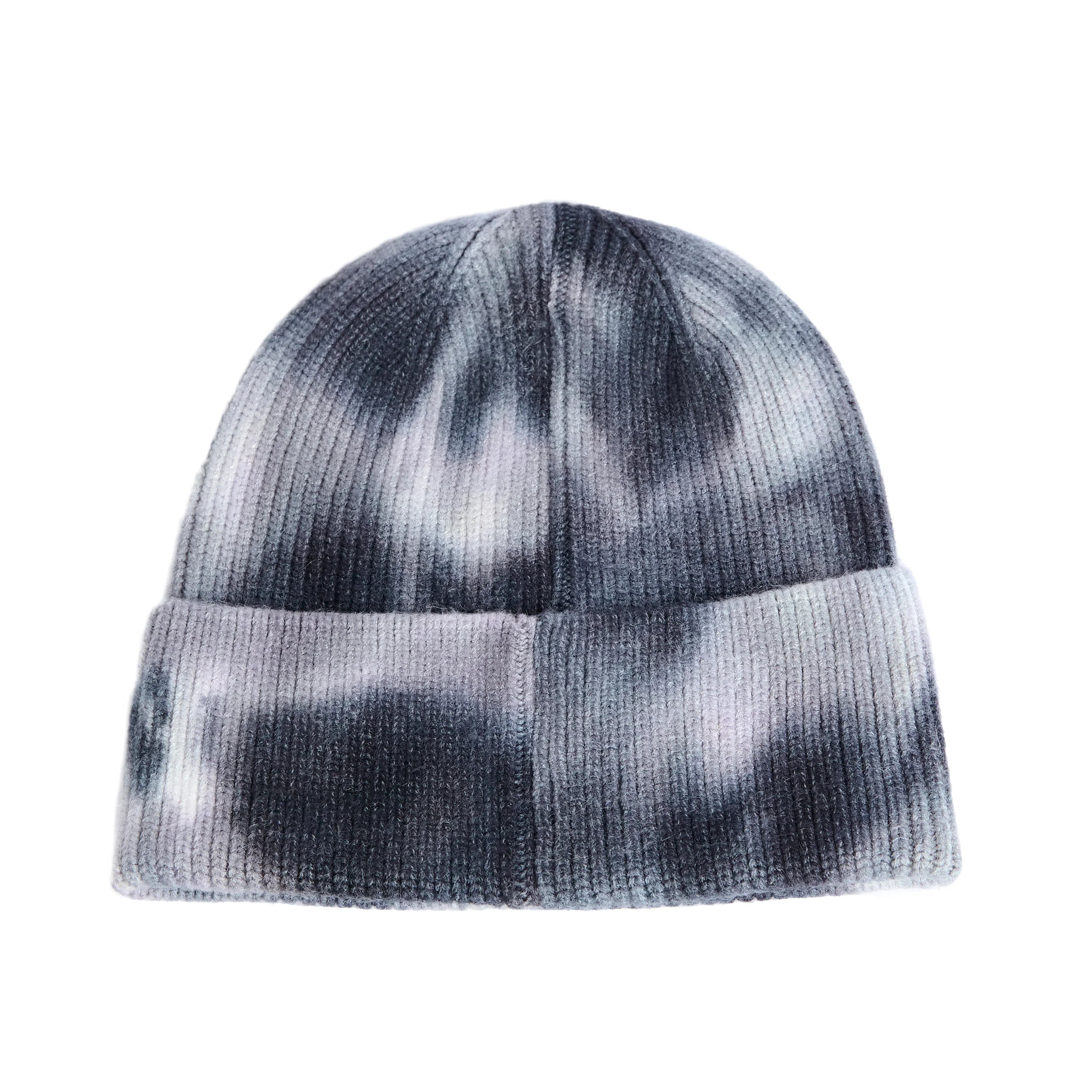 Fun Color TieDye Foldup Beanie Grey