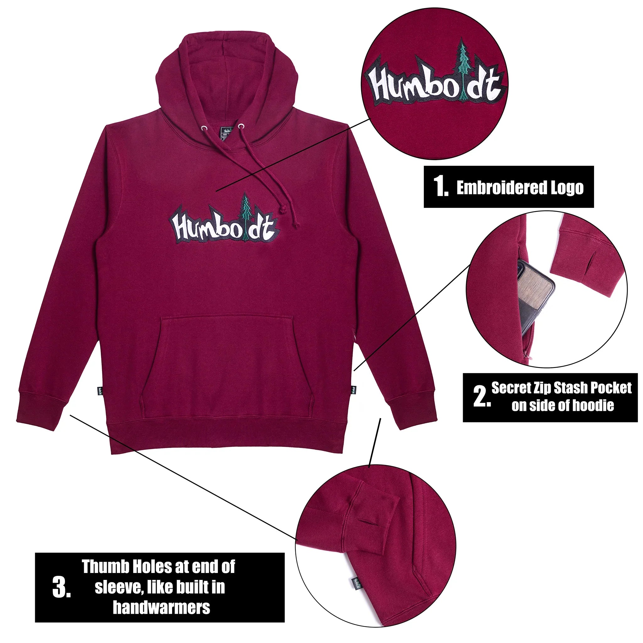 Big Treelogo EMB P/O MAR-BLK-FOR Pullover Hoodie