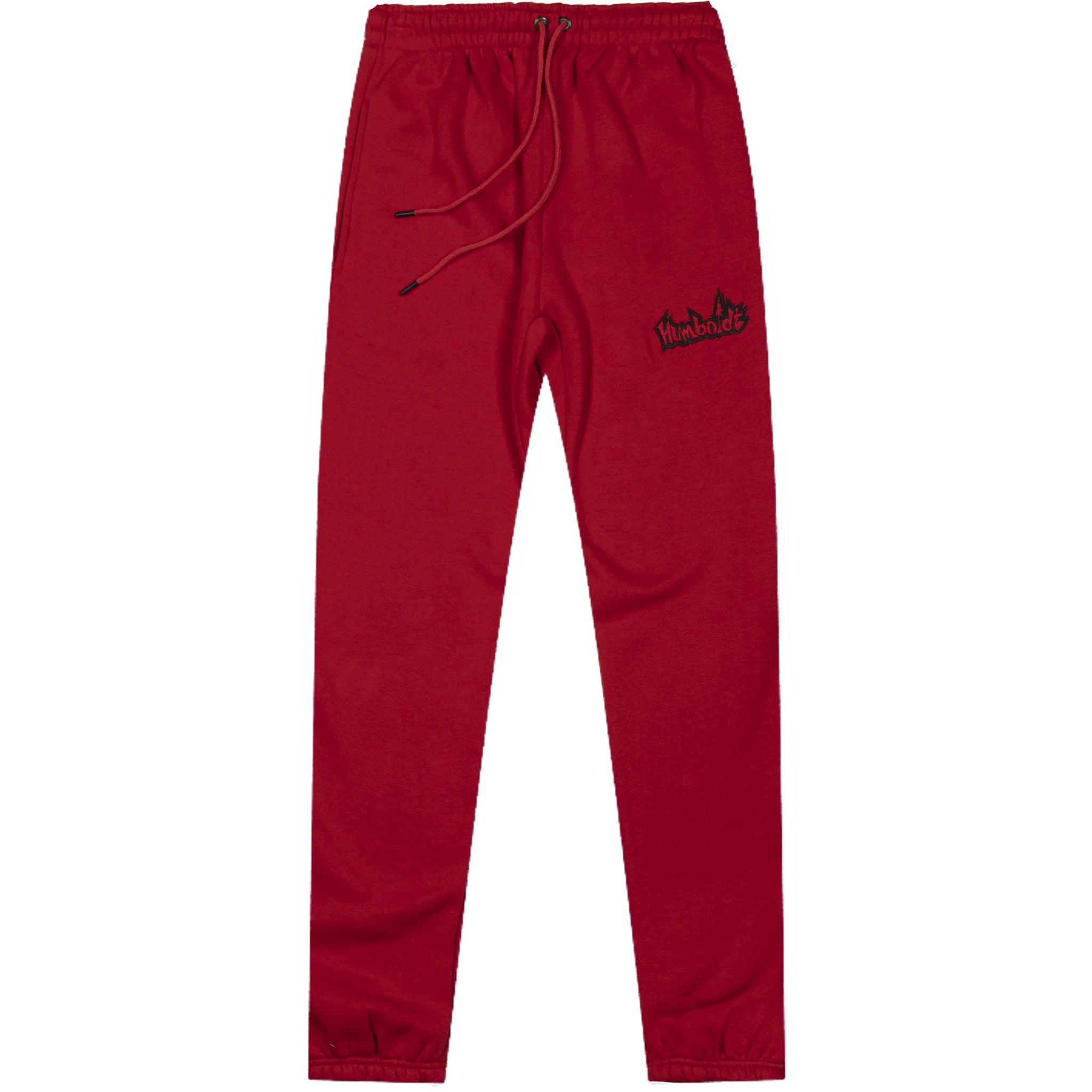 Embroidered Treelogo Jogger Sweatpants RED-BLK