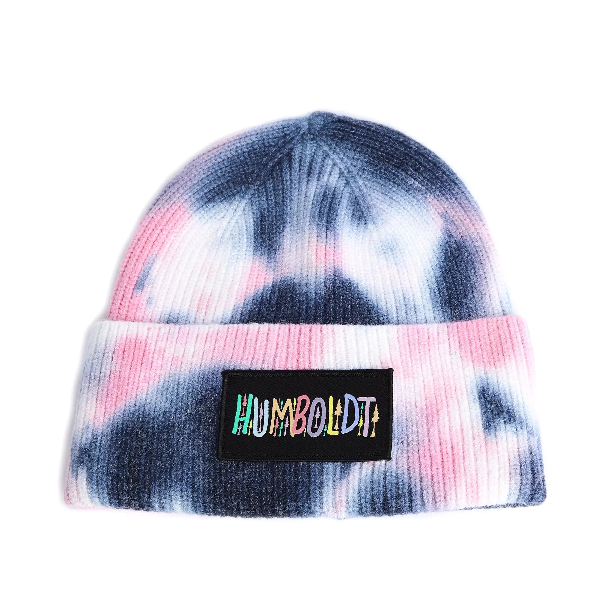 Fun Color TieDye Foldup Beanie Pink-Blue