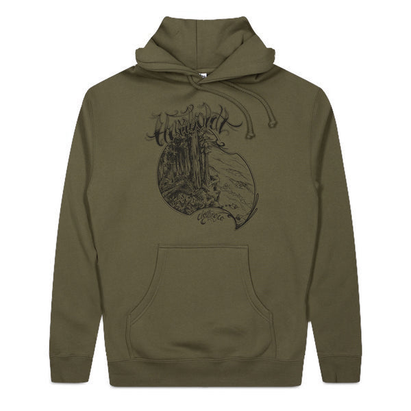 Inked Paradise Pullover Hoodie Army Green
