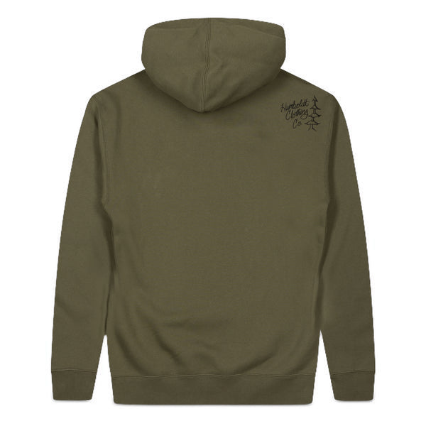 Inked Paradise Pullover Hoodie Army Green